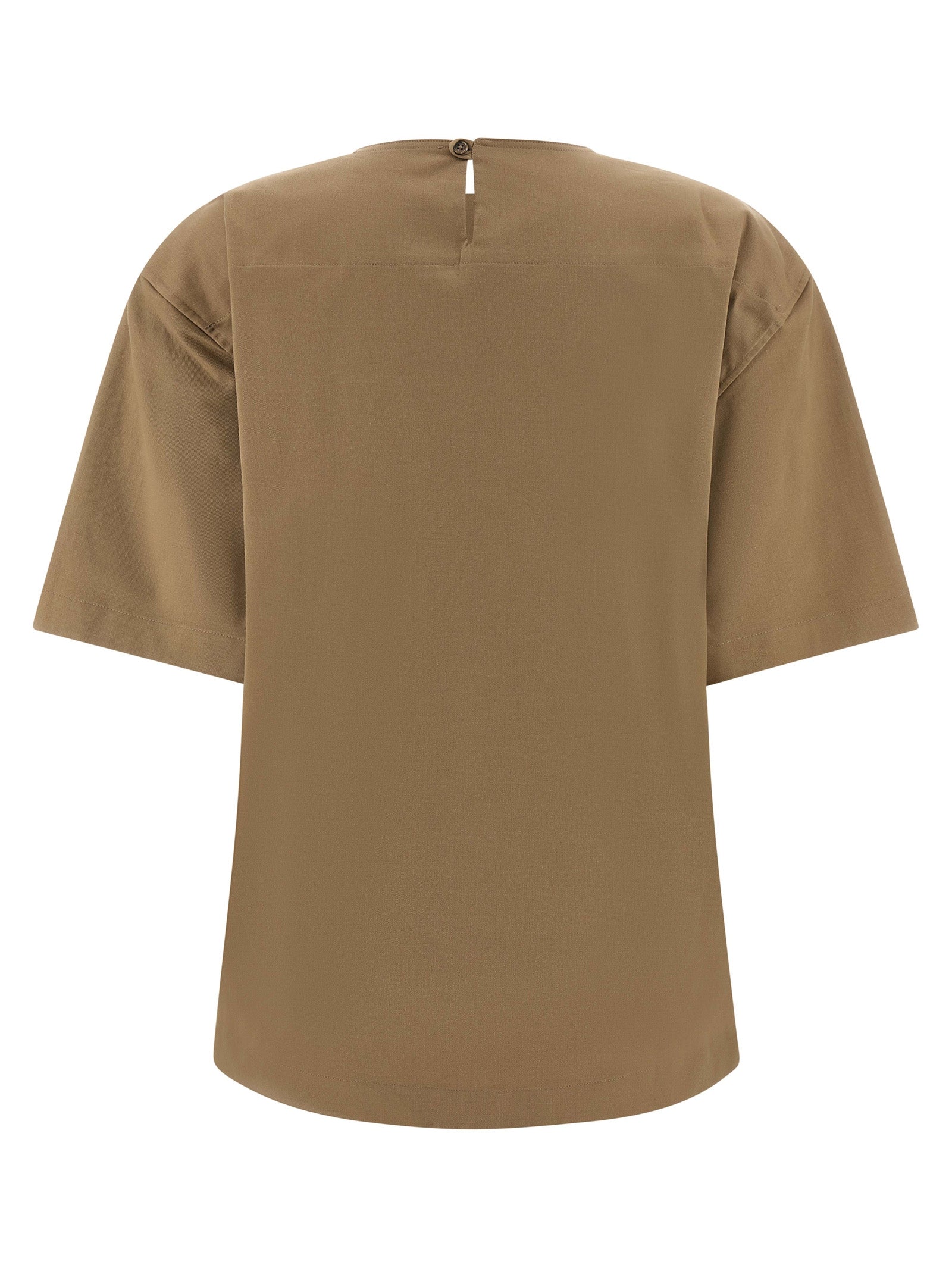 THELATEST Braunes Baumwoll-T-Shirt