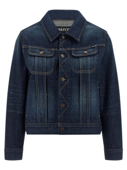 Tom Ford Blaue Jeansjacke aus Baumwolle
