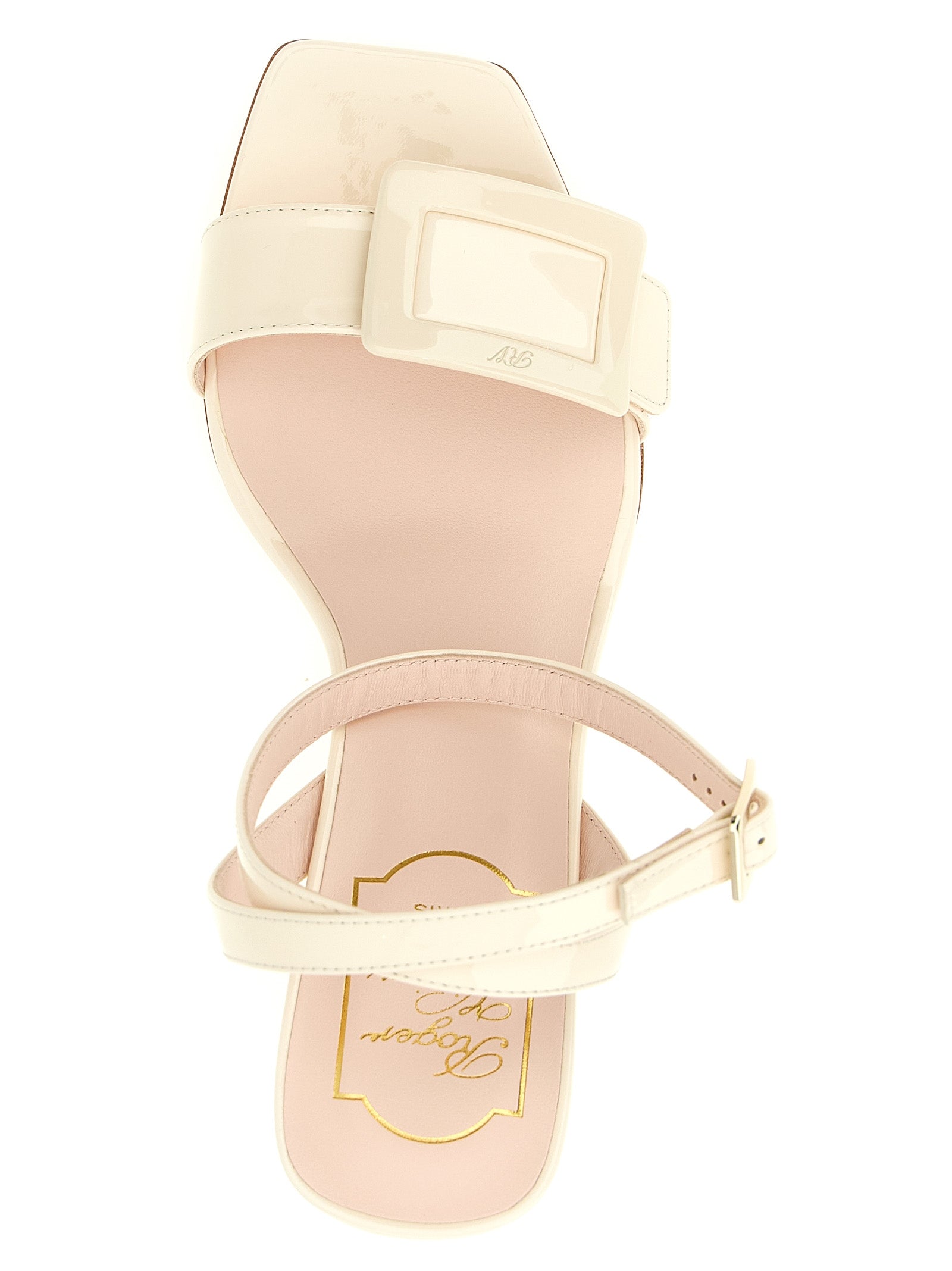 Roger Vivier Weiße Keilabsatz-Sandalen aus Kalbsleder