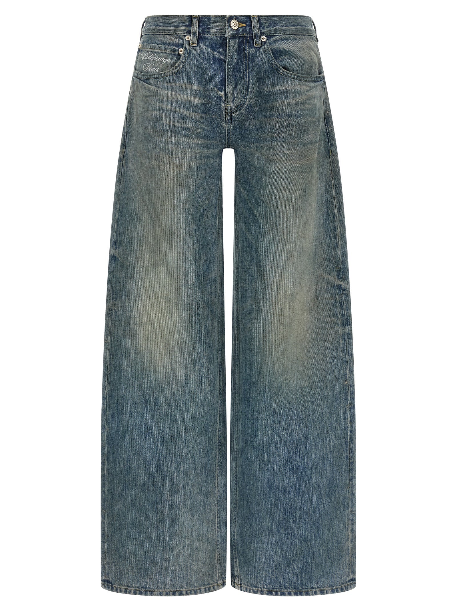 Balenciaga Blaue Baumwolljeans im Relaxed Fit
