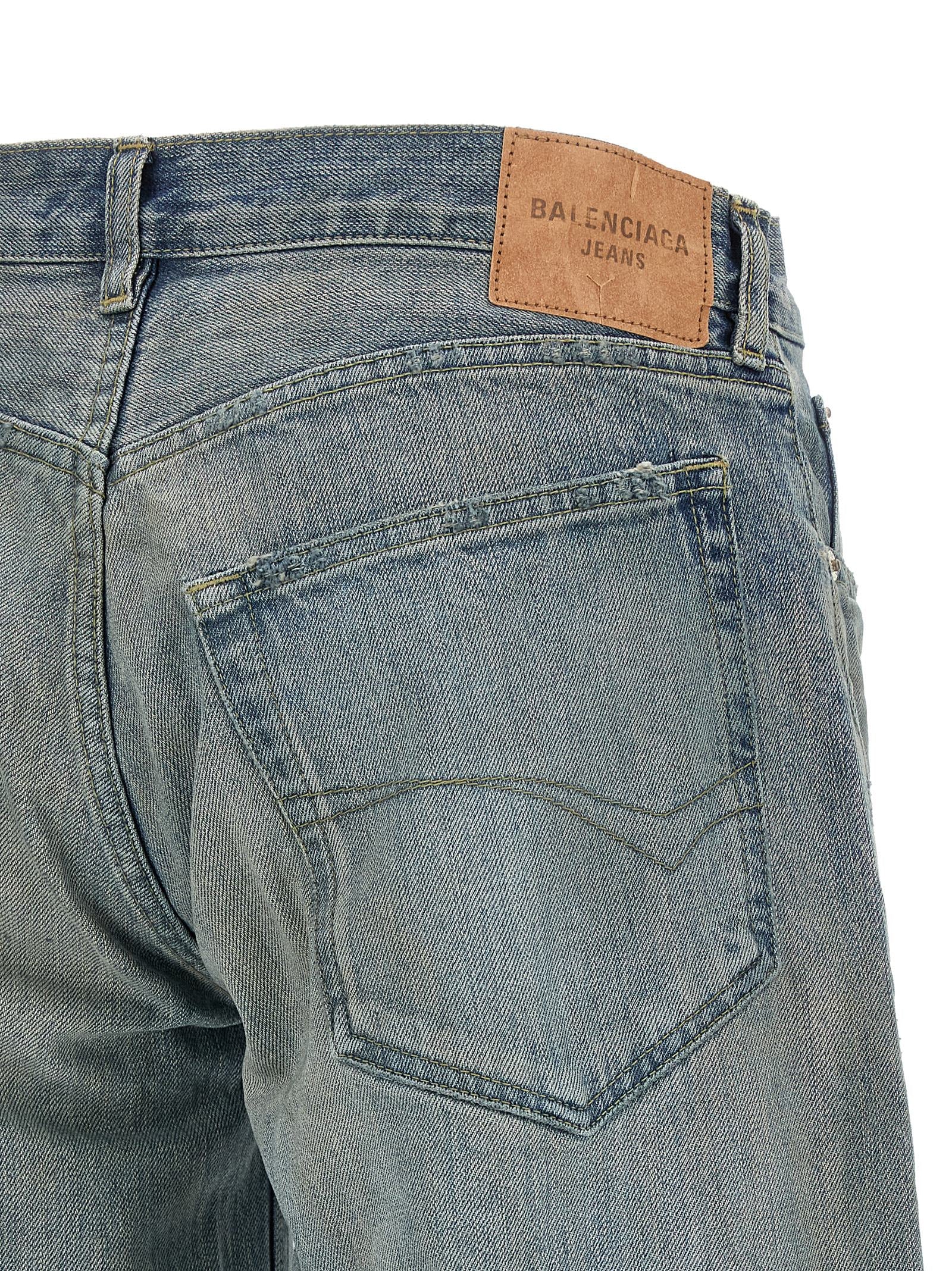 Balenciaga Blaue Baumwolljeans im Relaxed Fit