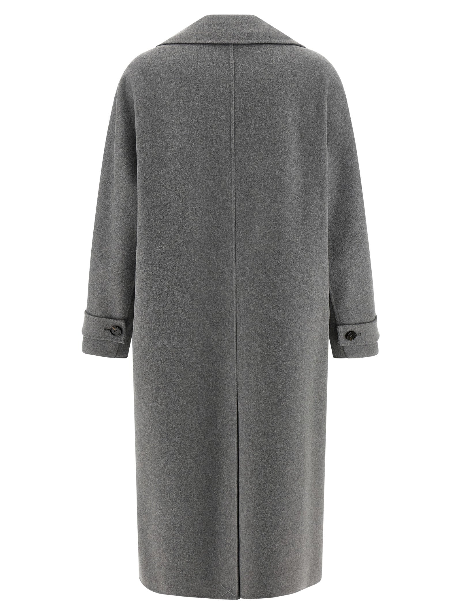 'S Max Mara Grauer Wollmantel aus reiner Schurwolle