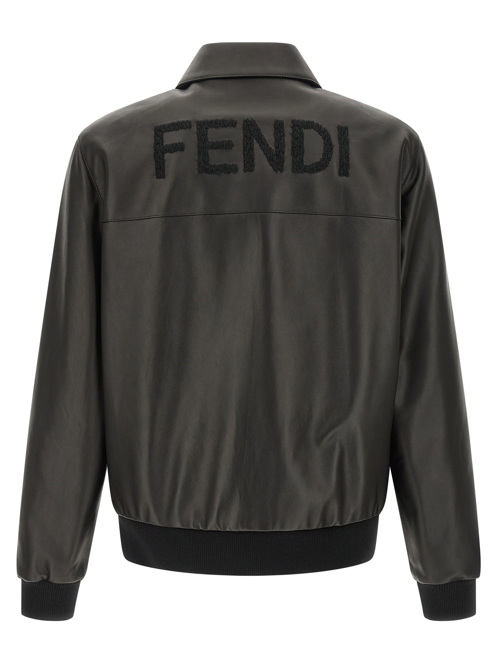 Fendi Schwarze Lammlederjacke