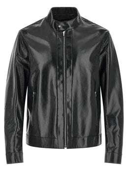 Fendi Blaue Lederjacke