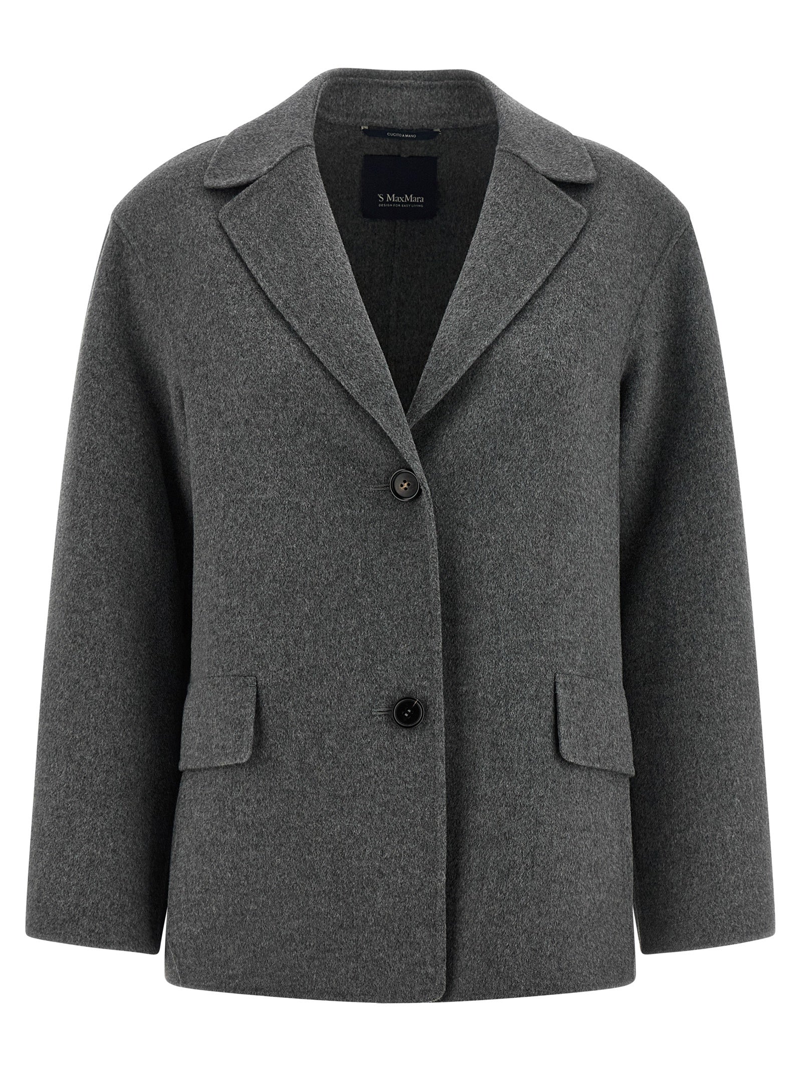 'S Max Mara Grauer Blazer aus reiner Schurwolle