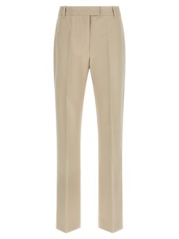 'S Max Mara Beige Cotton Cropped Pants
