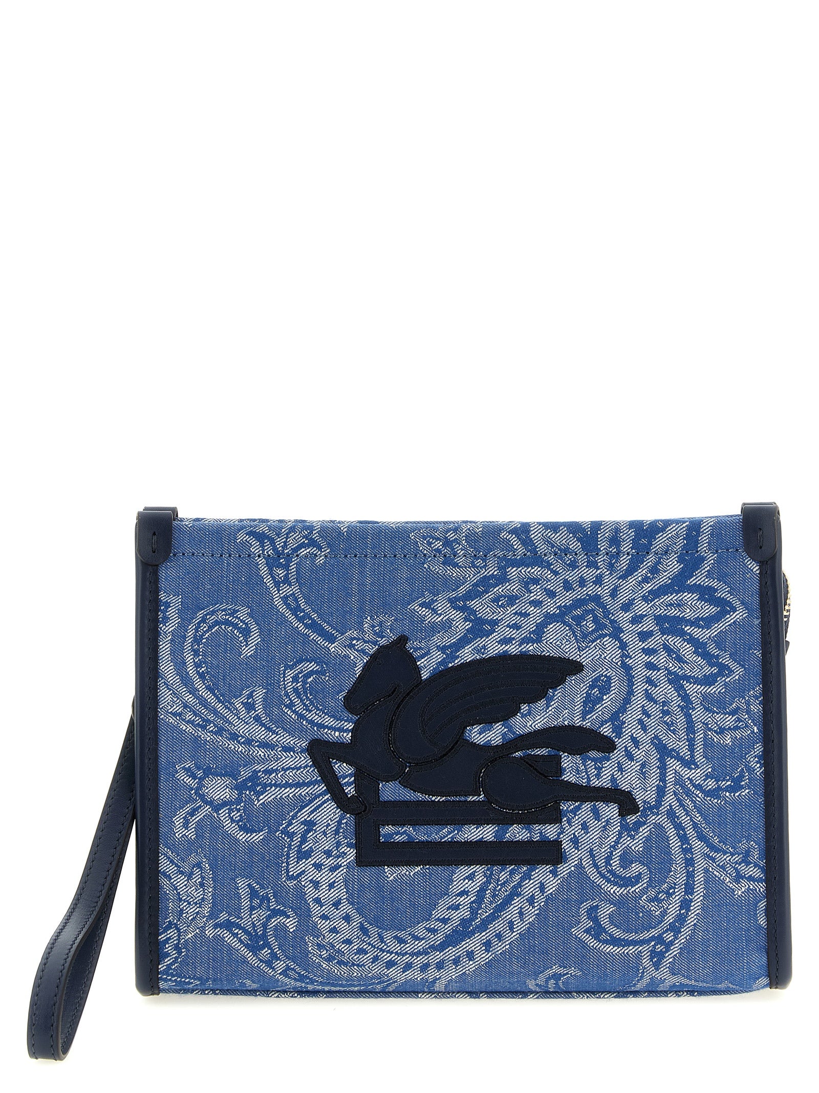 Etro Blaue Baumwoll-Clutch
