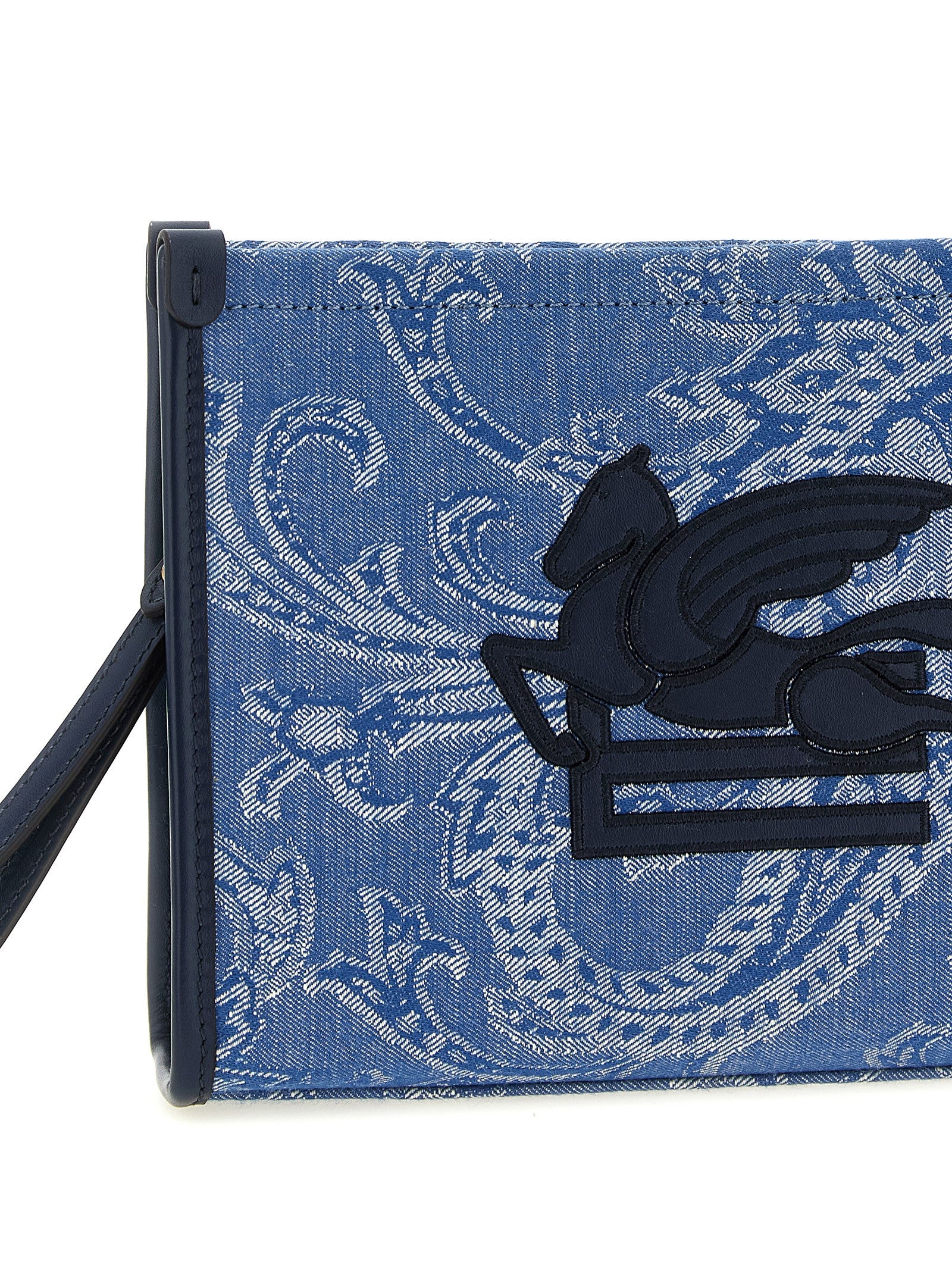 Etro Blaue Baumwoll-Clutch