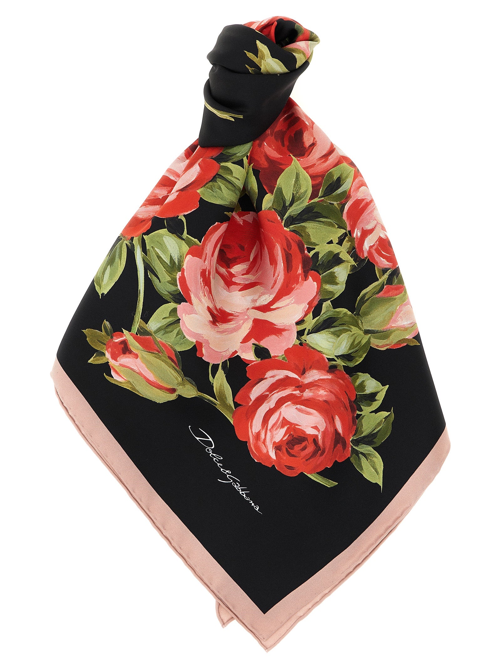 Dolce & Gabbana Schwarzer Seidenschal