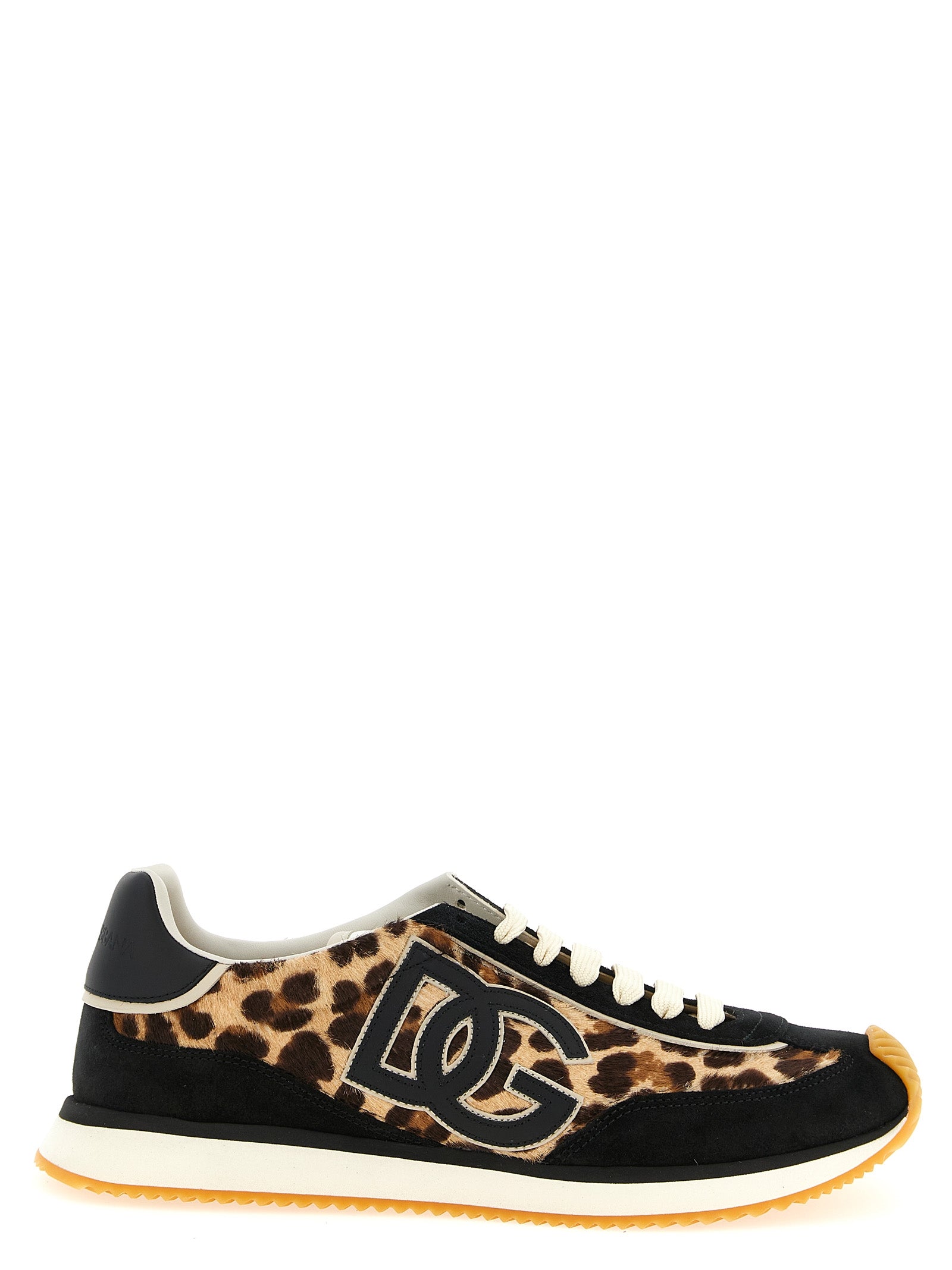 Dolce & Gabbana Mehrfarbige Kalbsleder-Sneaker mit niedrigem Schaft