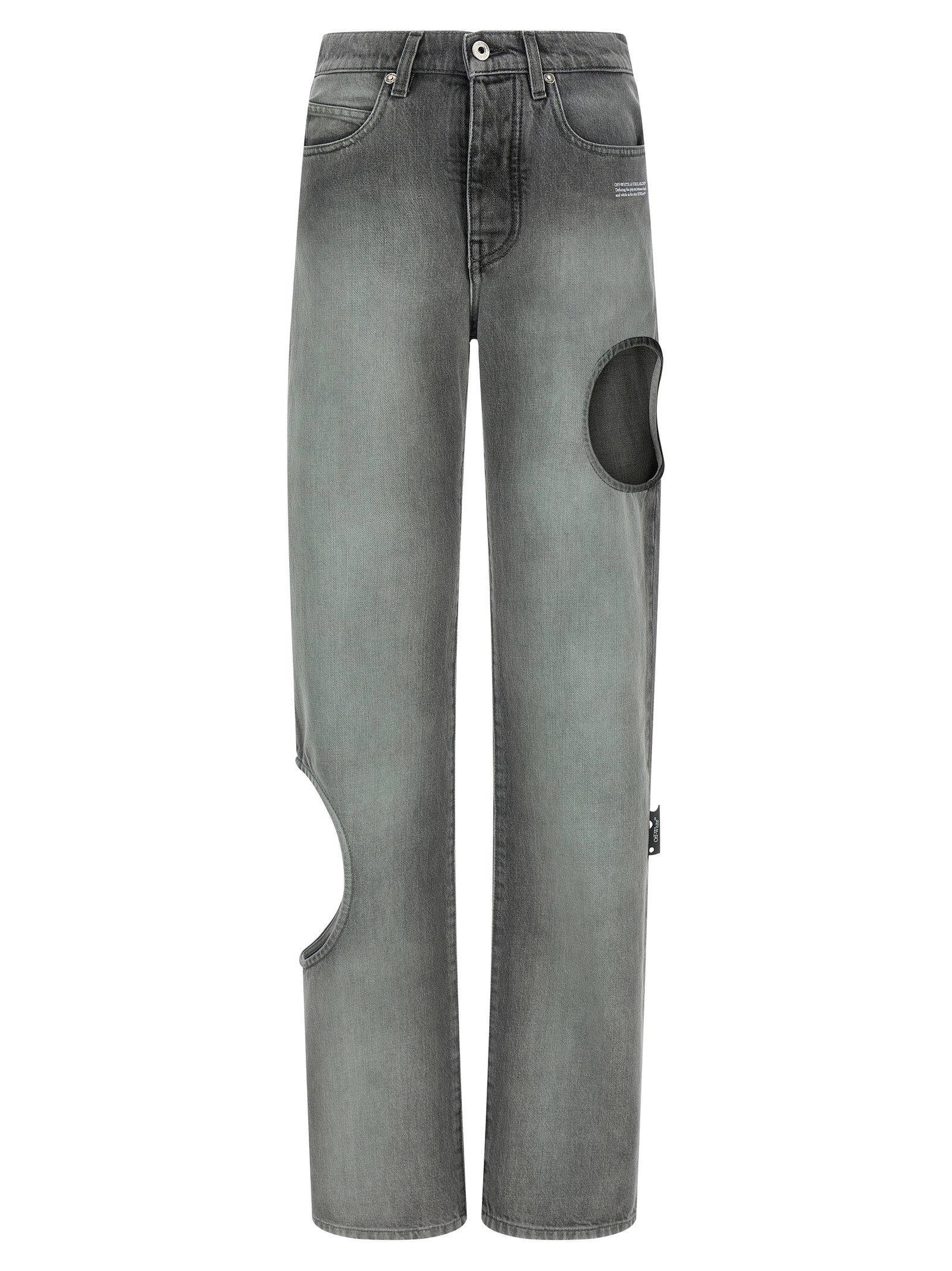 Off-White Graue Jeans aus Baumwolle im geraden Schnitt