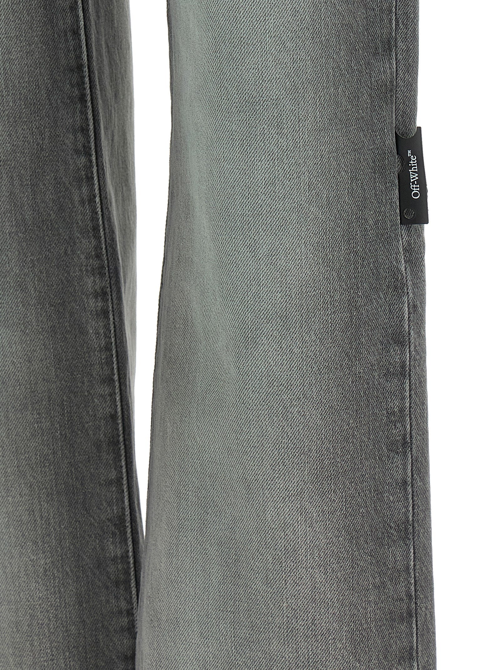 Off-White Graue Jeans aus Baumwolle im geraden Schnitt