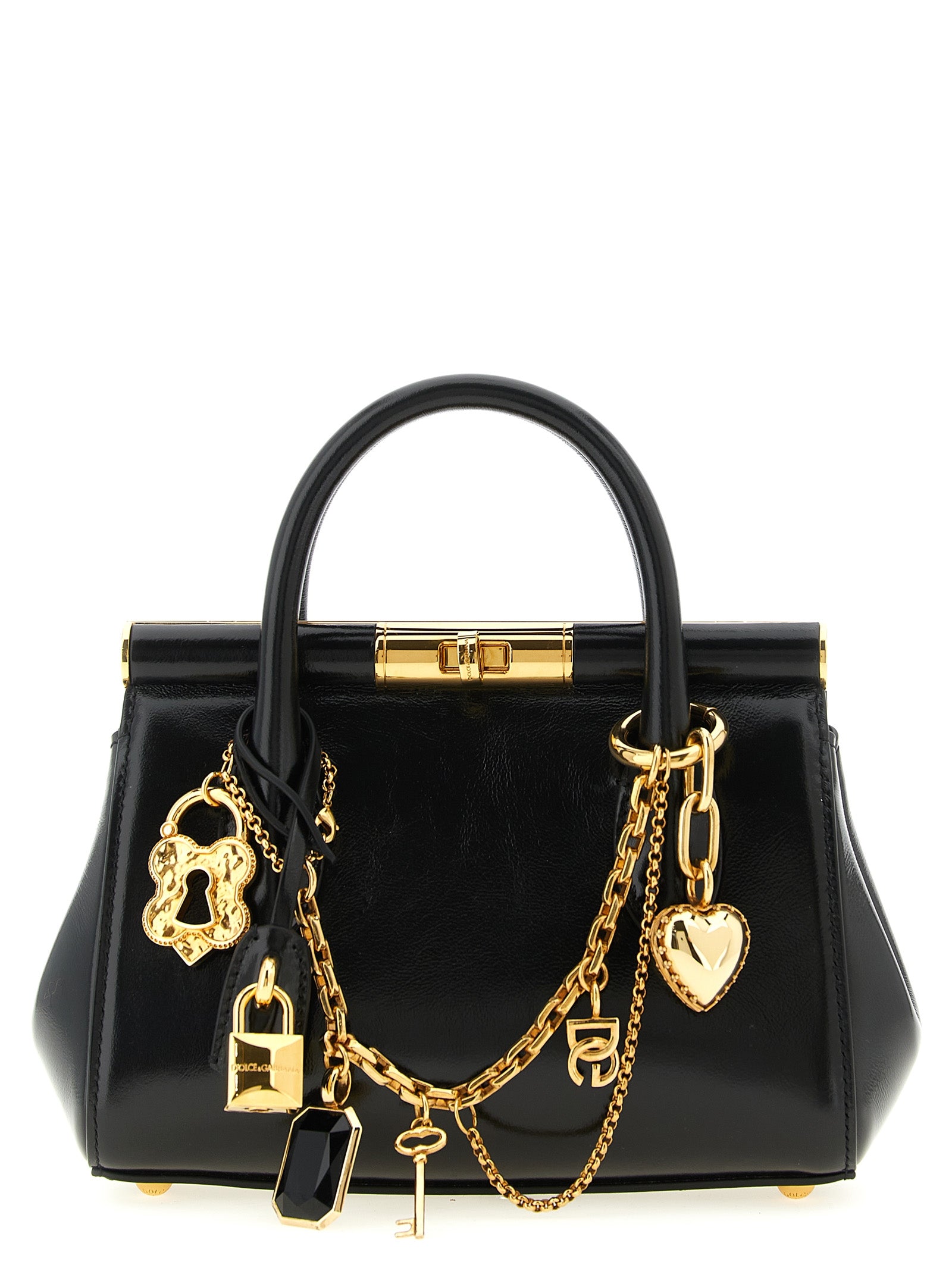 Dolce & Gabbana Schwarze Kalbsleder-Handtasche