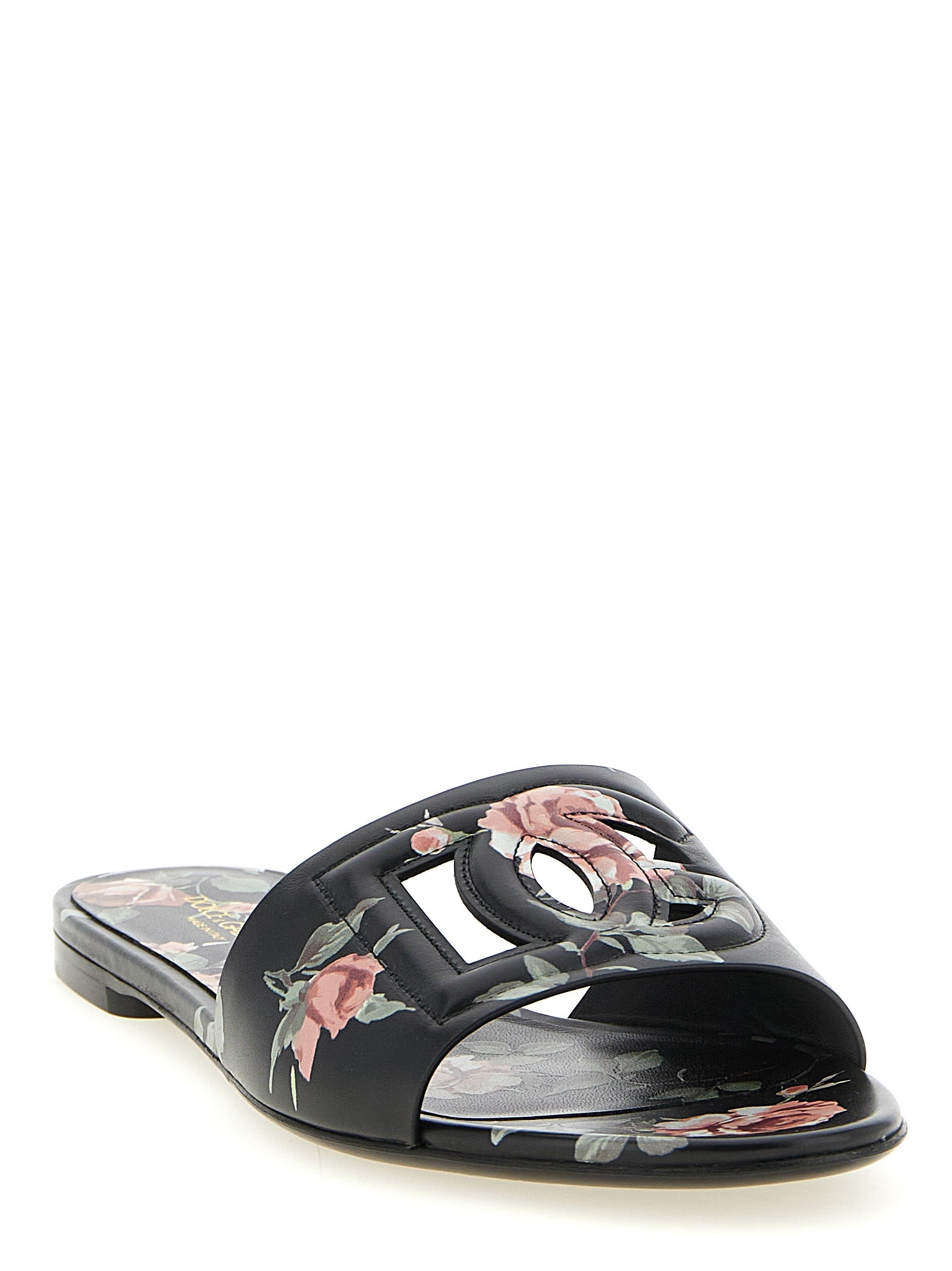 Dolce & Gabbana Schwarze Kalbsleder-Slipper