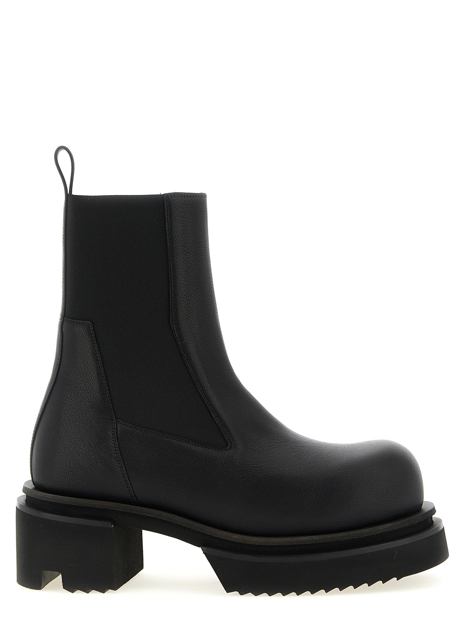 Rick Owens Schwarze Kalbshaut Bos Taurus Stiefeletten