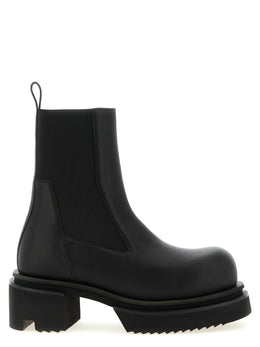 Rick Owens Schwarze Kalbshaut Bos Taurus Stiefeletten