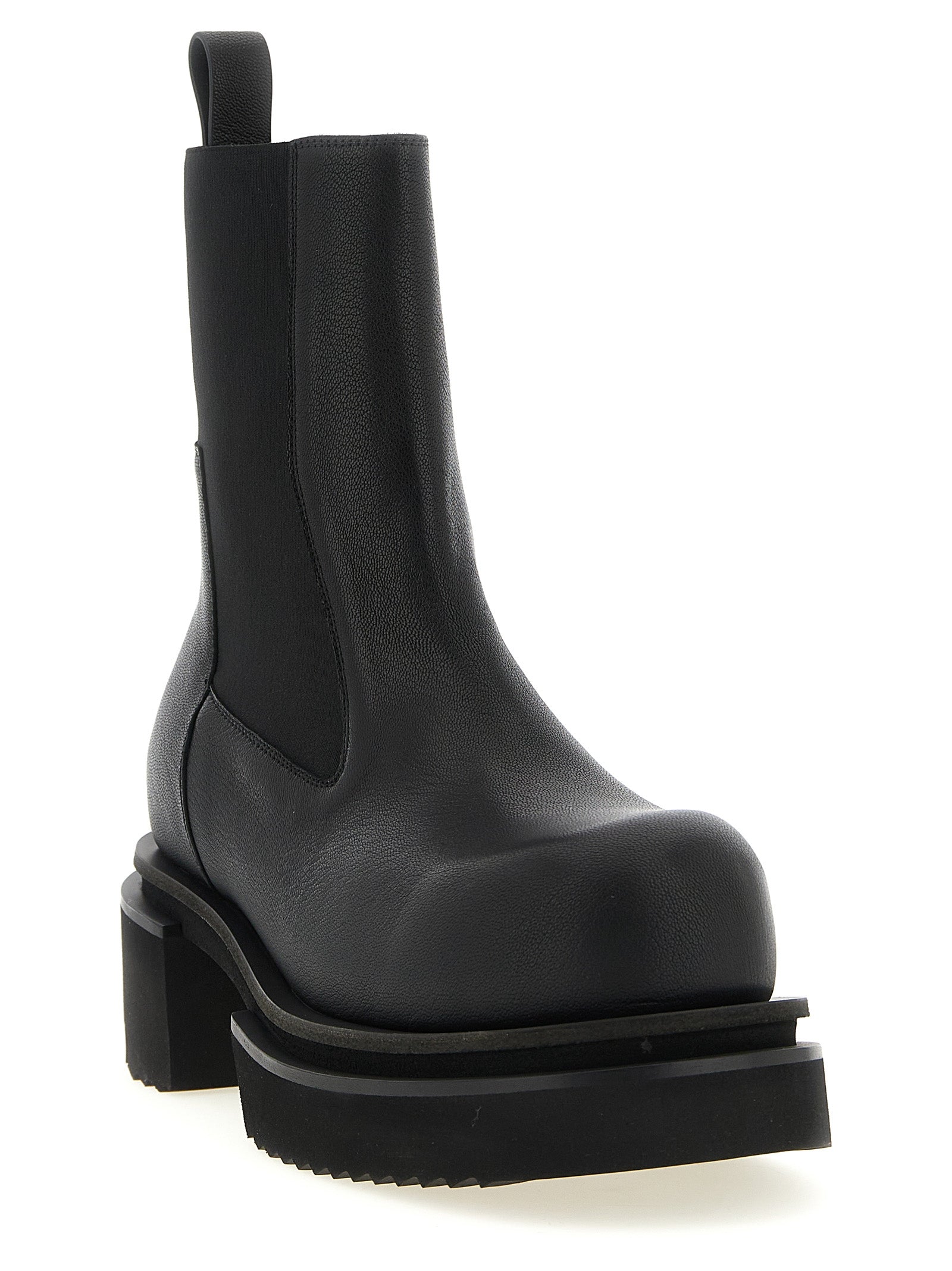 Rick Owens Schwarze Kalbshaut Bos Taurus Stiefeletten