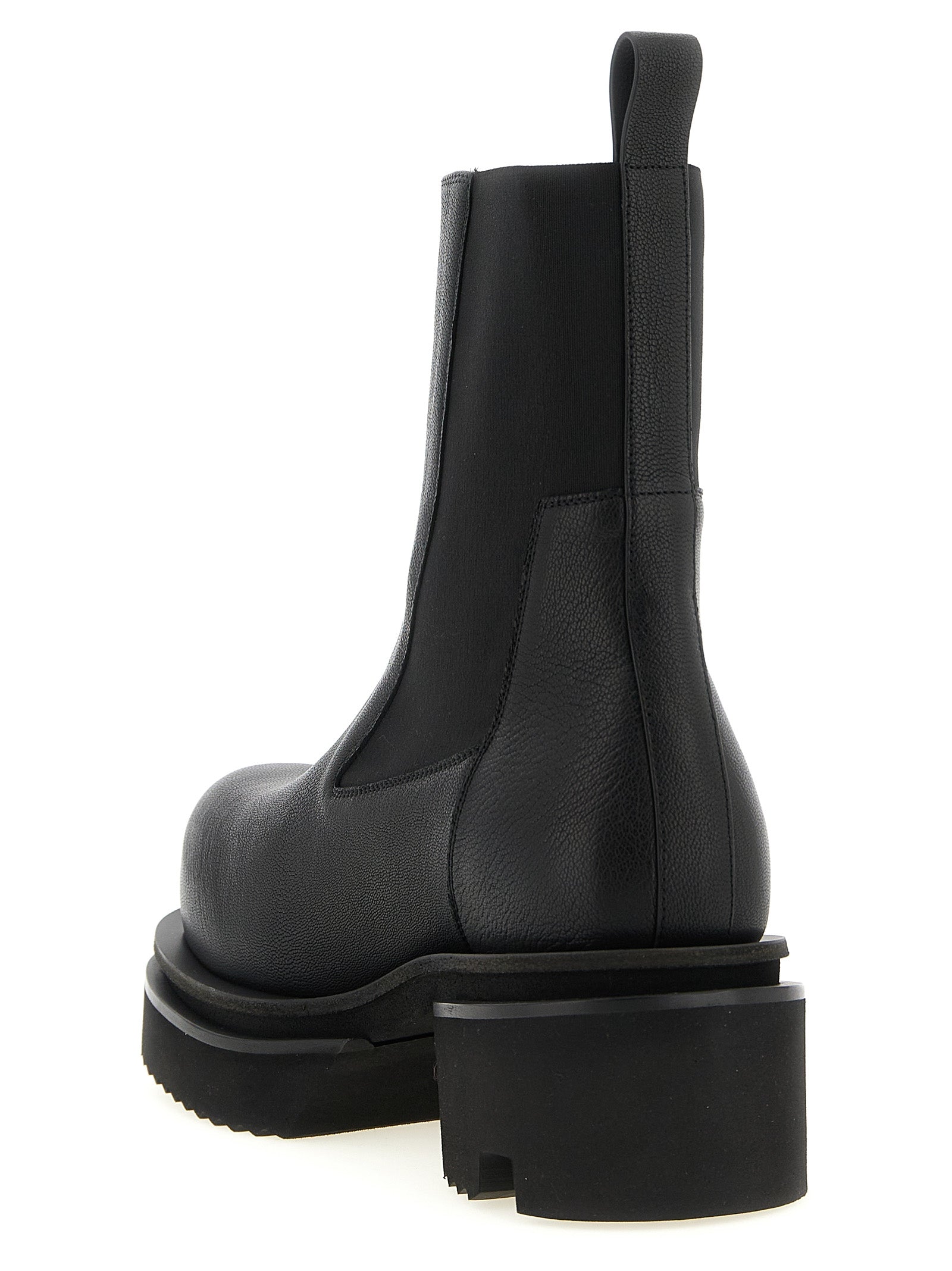 Rick Owens Schwarze Kalbshaut Bos Taurus Stiefeletten