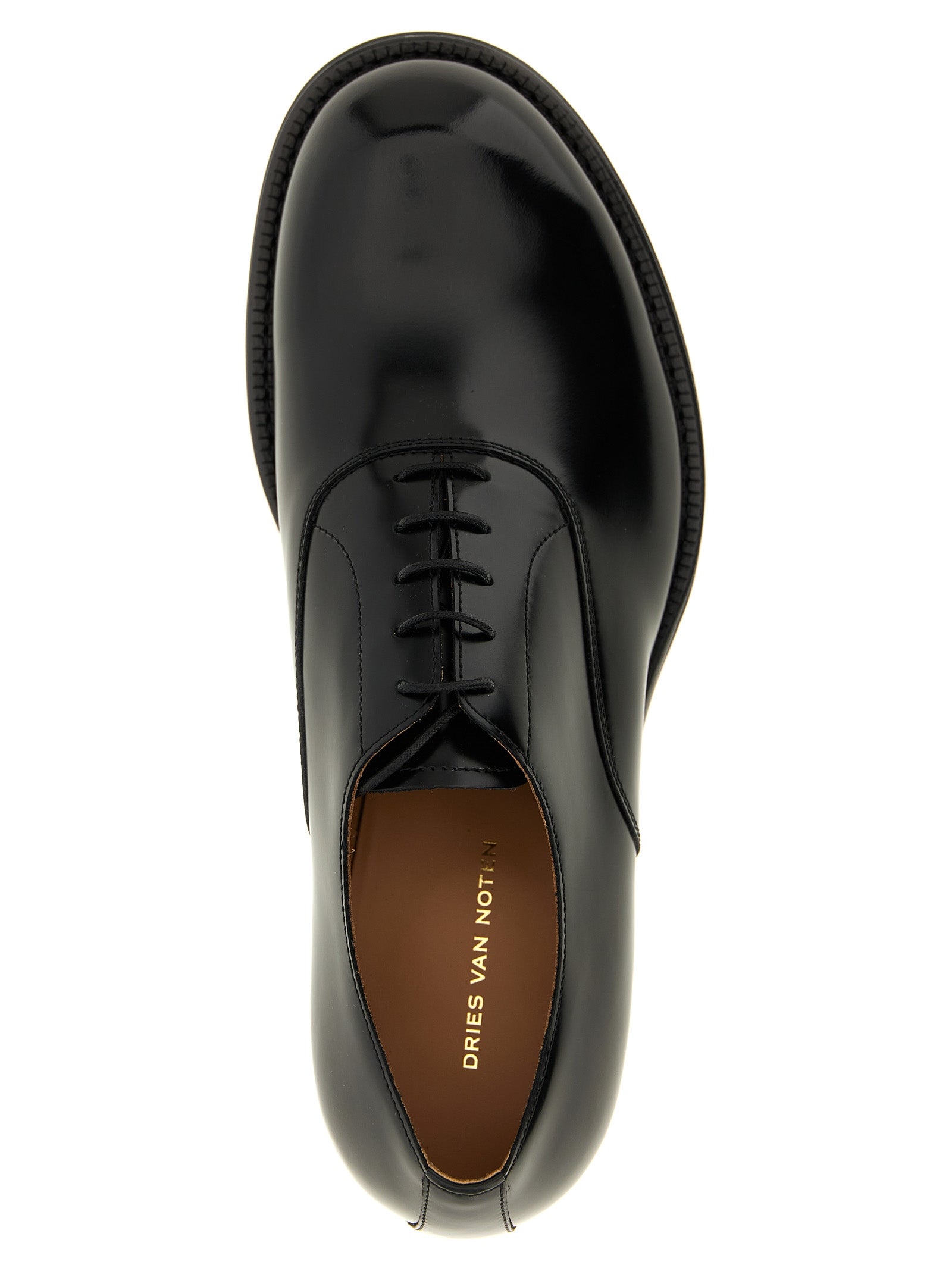 Dries Van Noten Schwarze Oxford- und Derby-Schuhe aus Kalbsleder