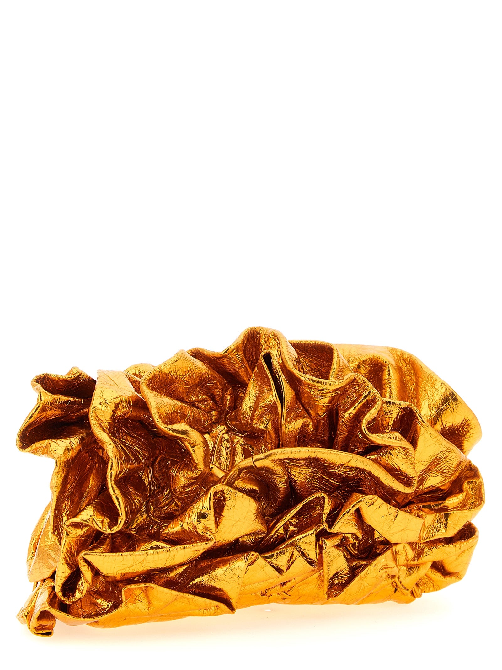 Dries Van Noten Orange Clutch aus Rindsleder