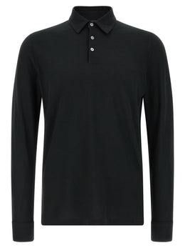 ZANONE Schwarzes Baumwoll-Poloshirt