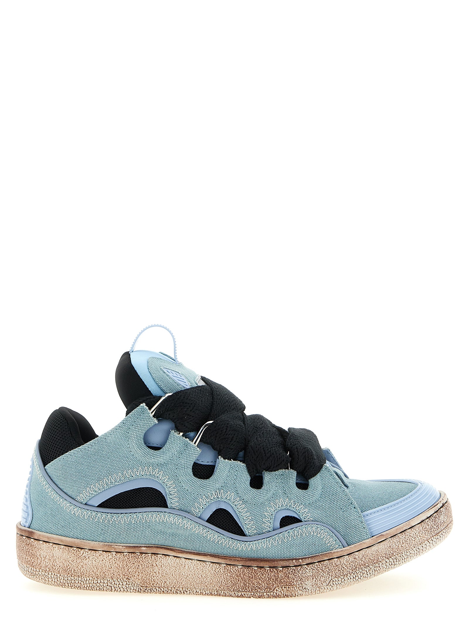 Lanvin Blaue Baumwoll-Sneaker im Athletic-Stil