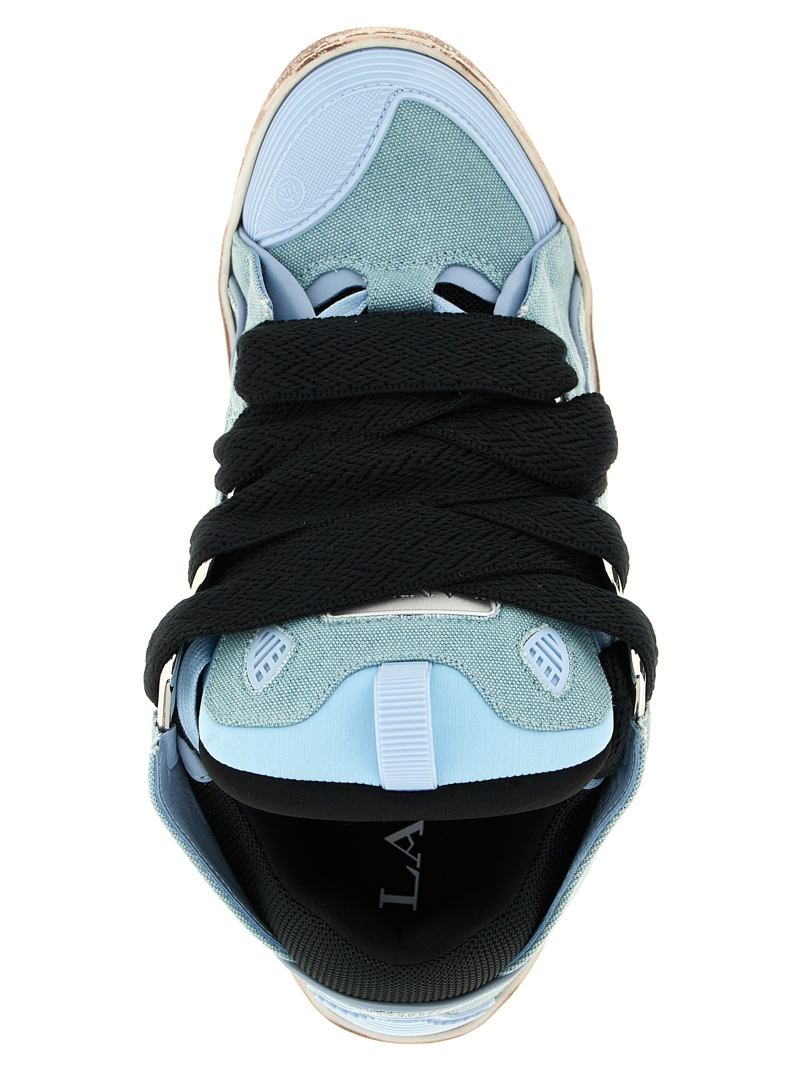 Lanvin Blaue Baumwoll-Sneaker im Athletic-Stil
