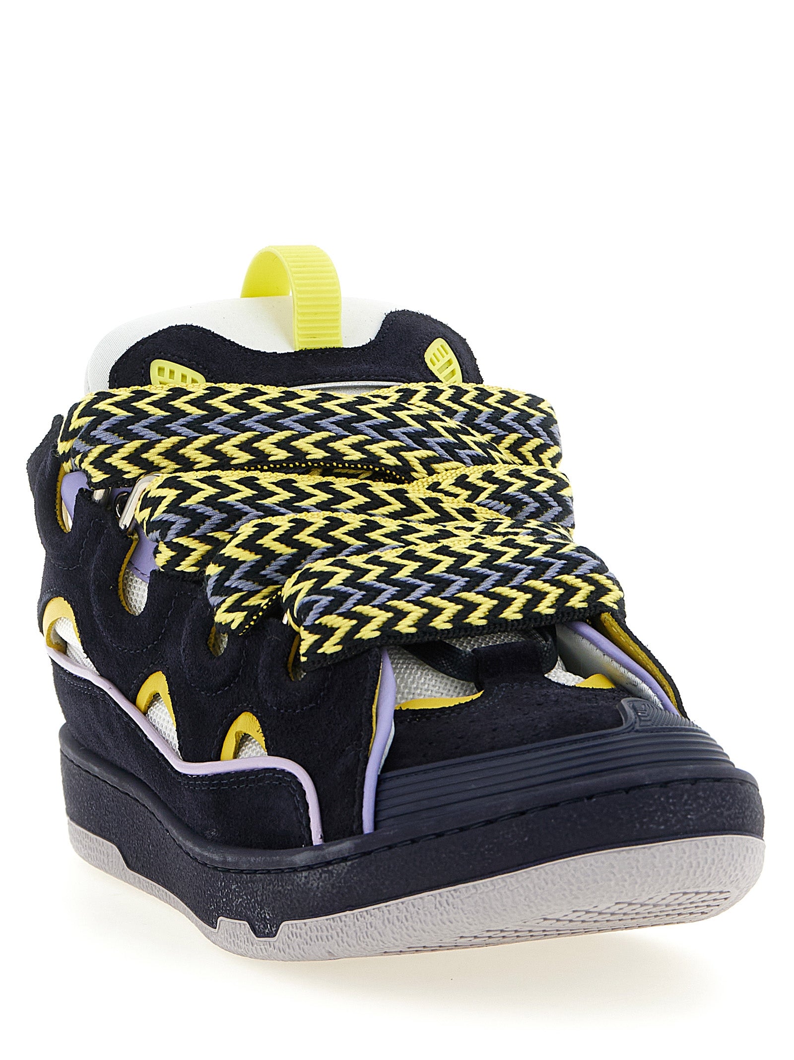 Lanvin Blaue Sneaker aus Kalbsleder im Athletic-Stil