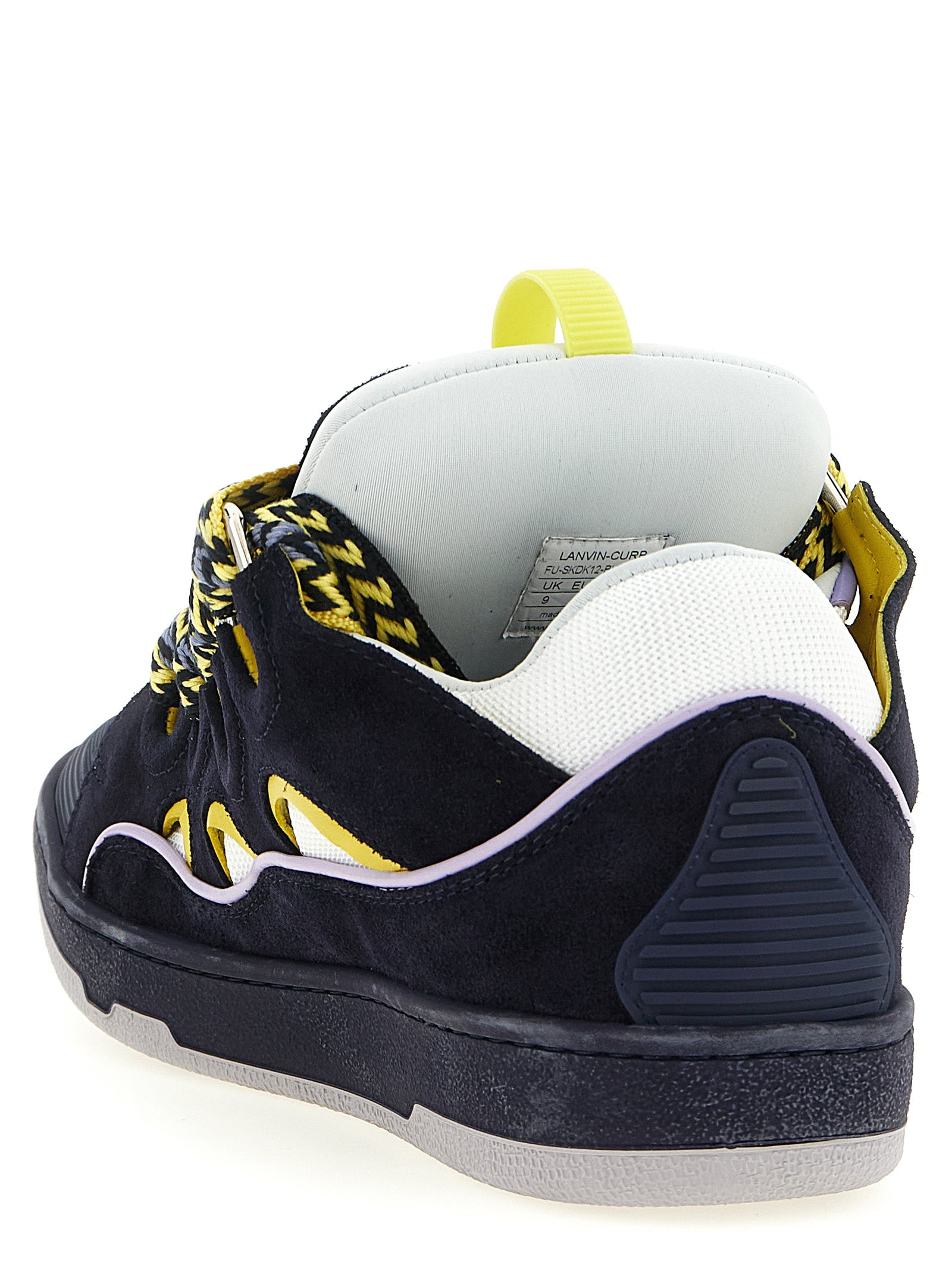 Lanvin Blaue Sneaker aus Kalbsleder im Athletic-Stil
