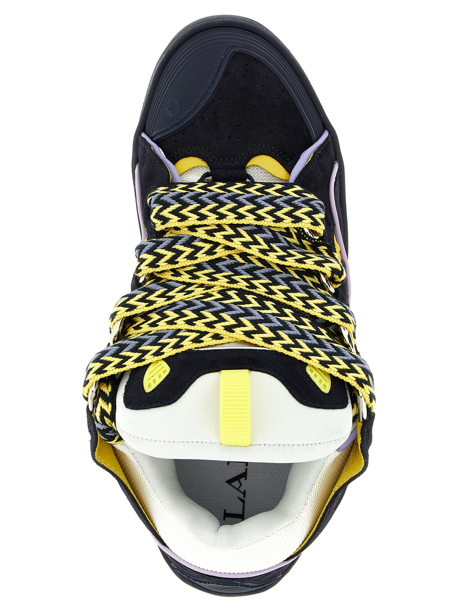 Lanvin Blaue Sneaker aus Kalbsleder im Athletic-Stil