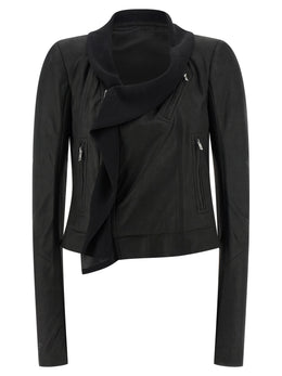 Rick Owens Schwarze Lammlederjacke