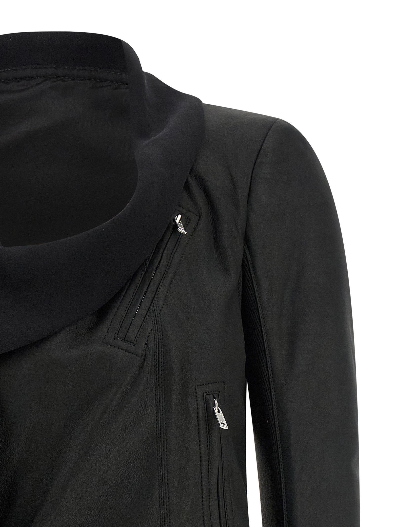 Rick Owens Schwarze Lammlederjacke