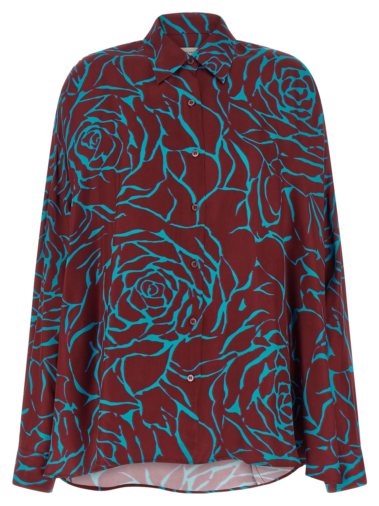 Dries Van Noten Bordeaux Viskose-Bluse