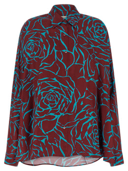 Dries Van Noten Bordeaux Viskose-Bluse