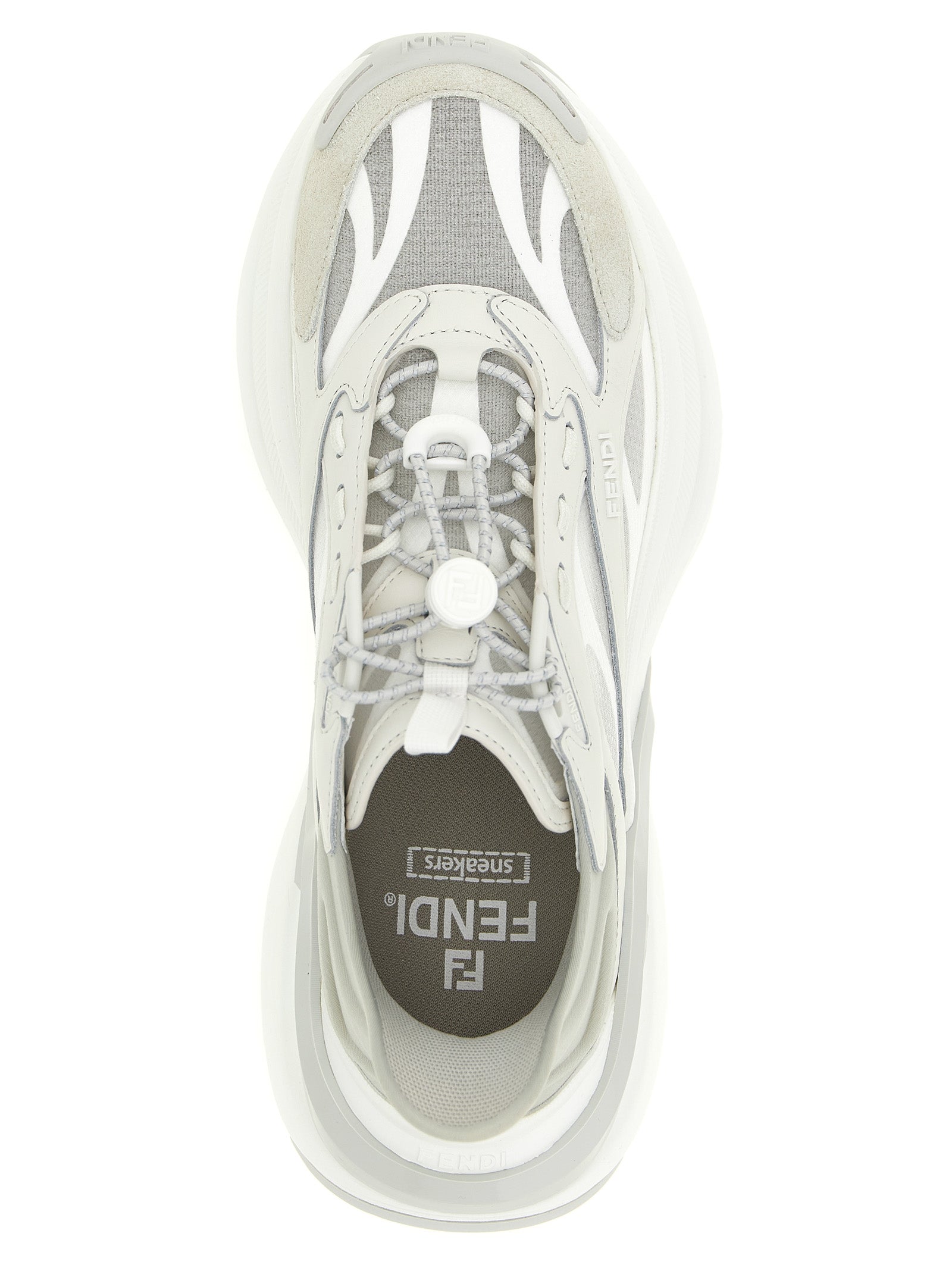 Fendi Graue Kalbsleder-Sneaker im Athletic-Stil
