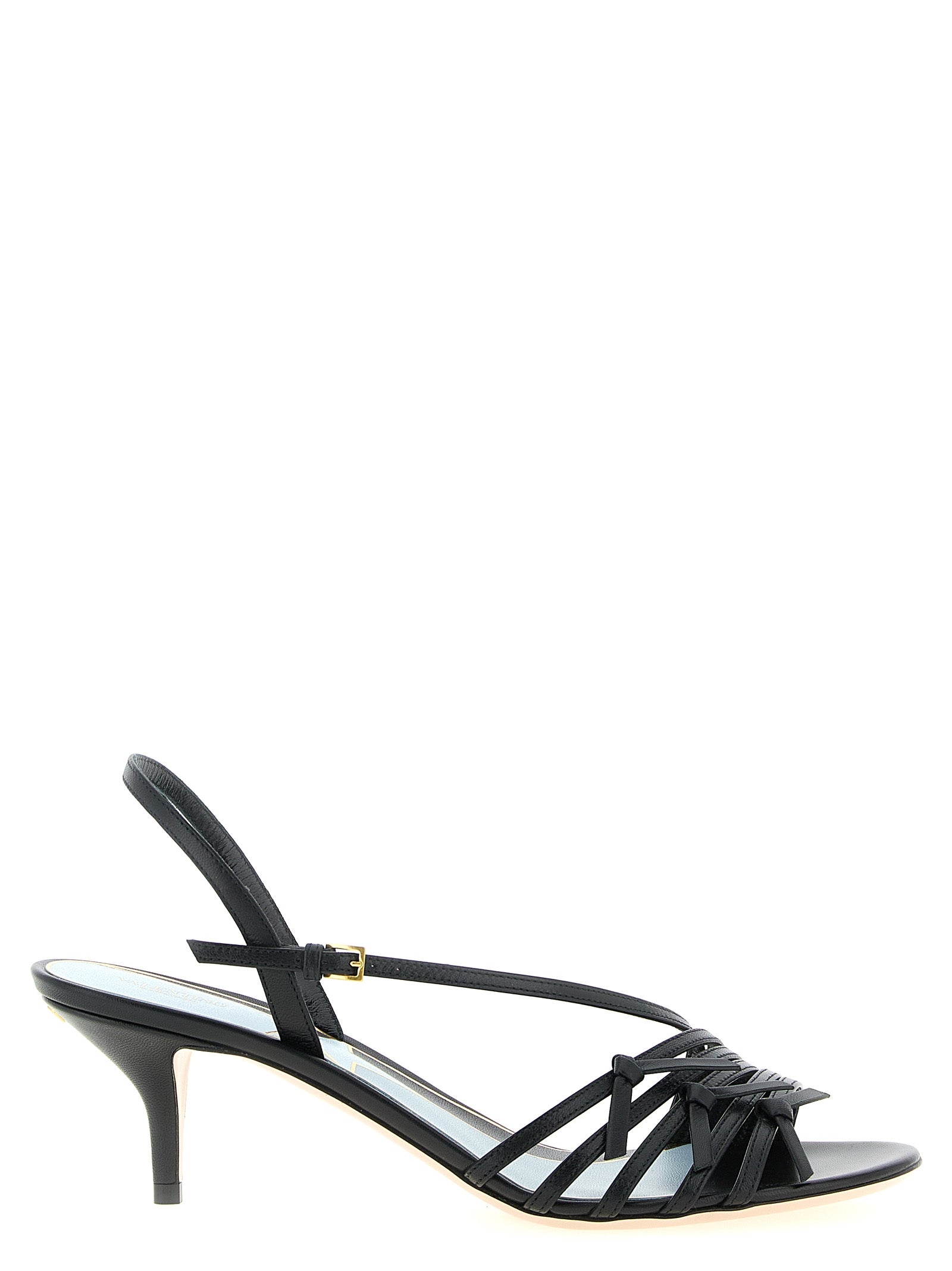 Valentino Garavani Schwarze Stiletto-Sandalen aus Kalbsleder