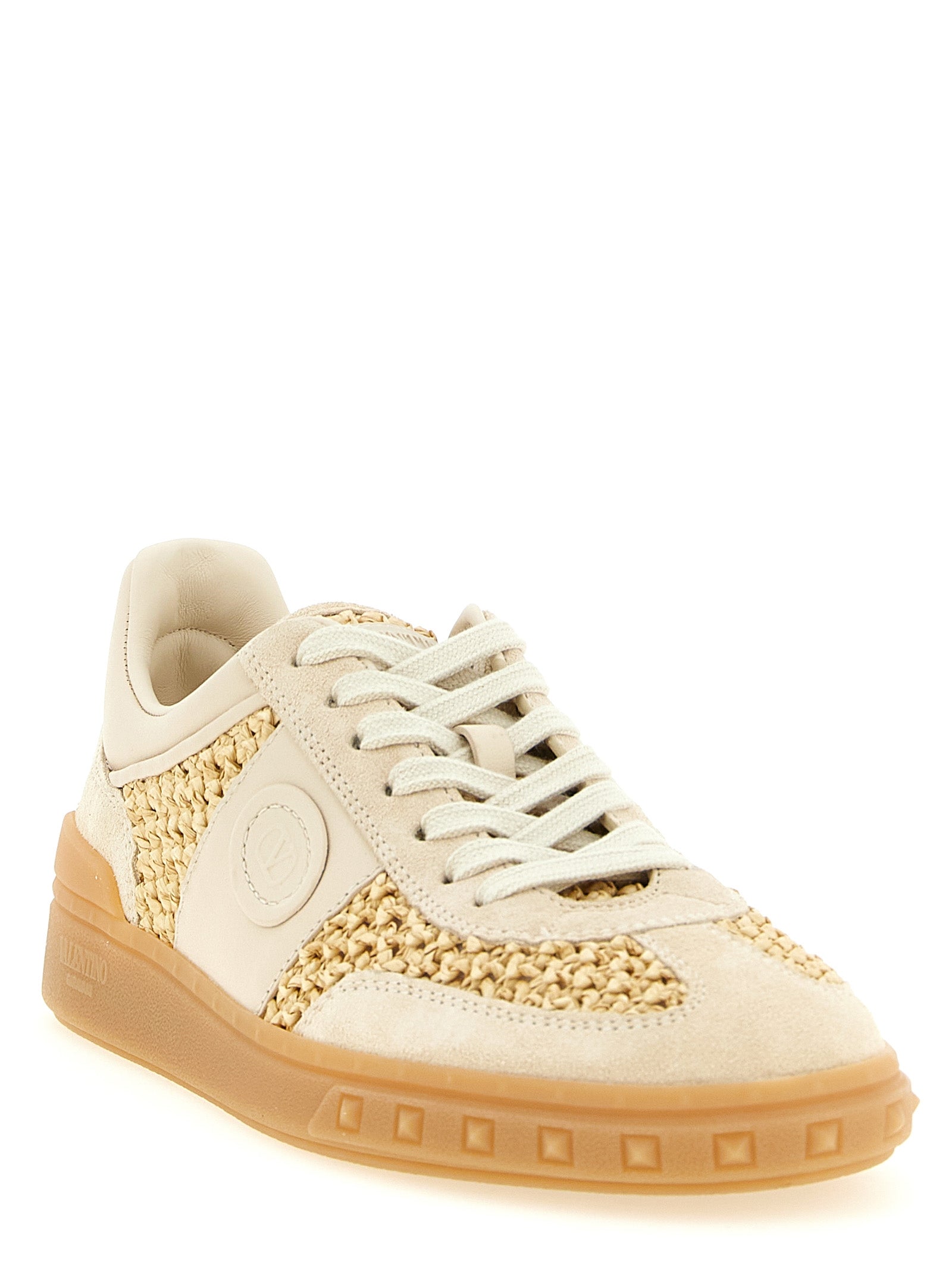 Valentino Garavani Beige Kalbsleder Low-Top-Sneaker