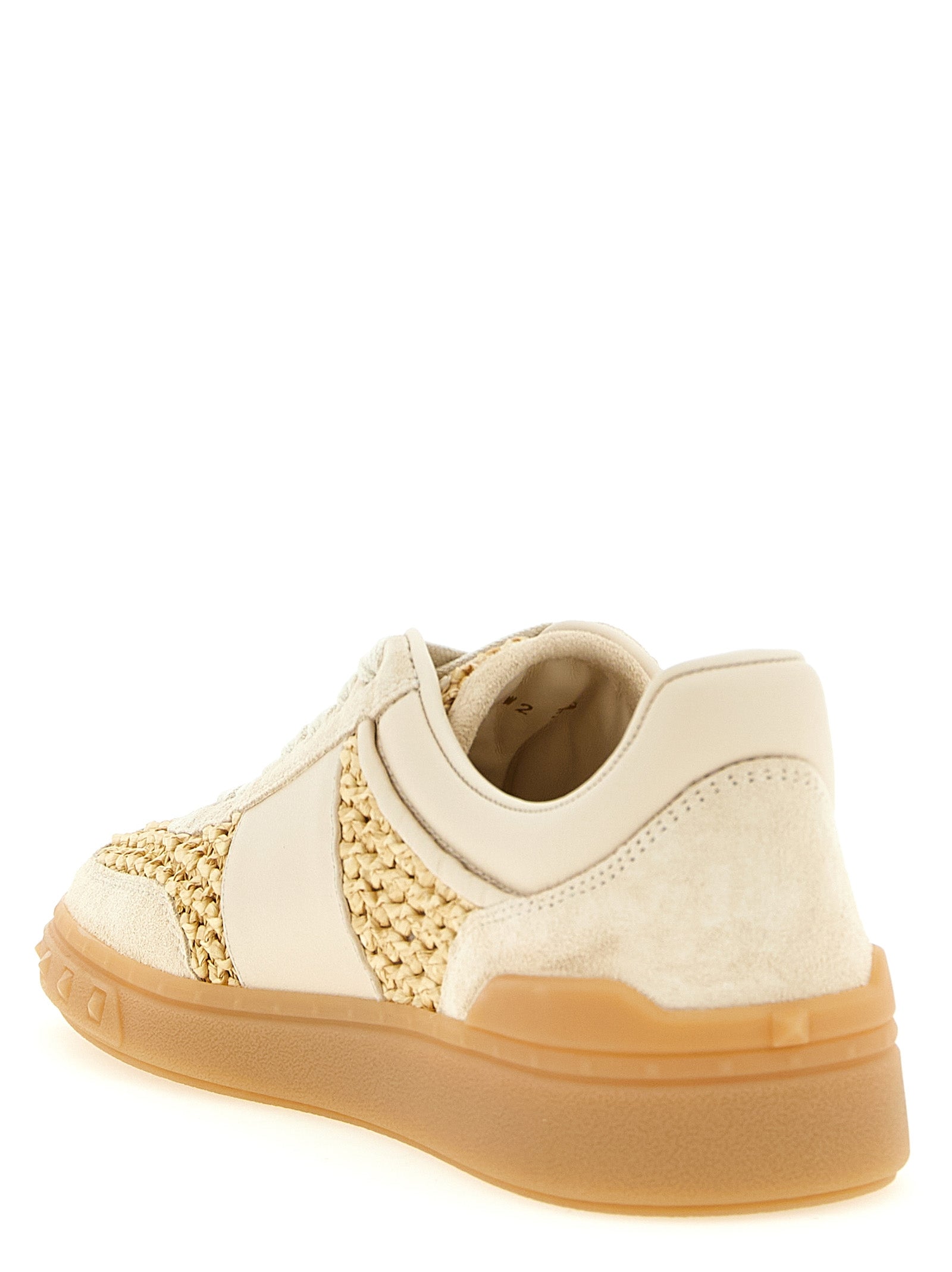 Valentino Garavani Beige Kalbsleder Low-Top-Sneaker