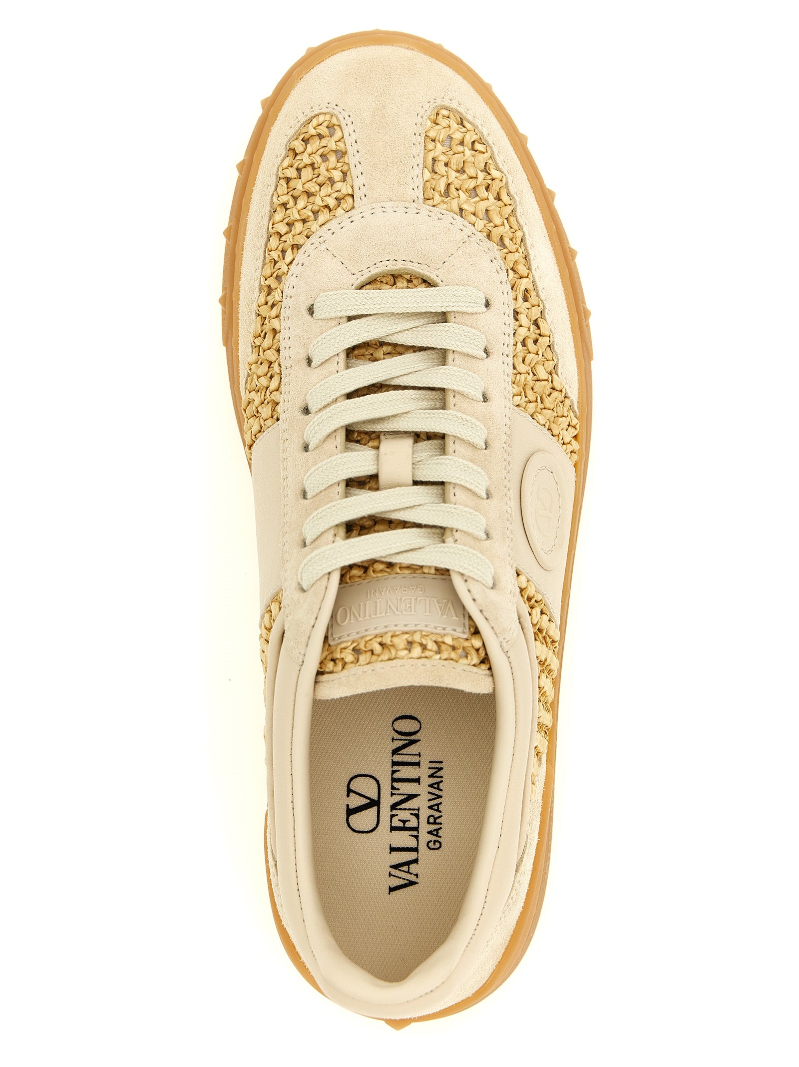 Valentino Garavani Beige Kalbsleder Low-Top-Sneaker