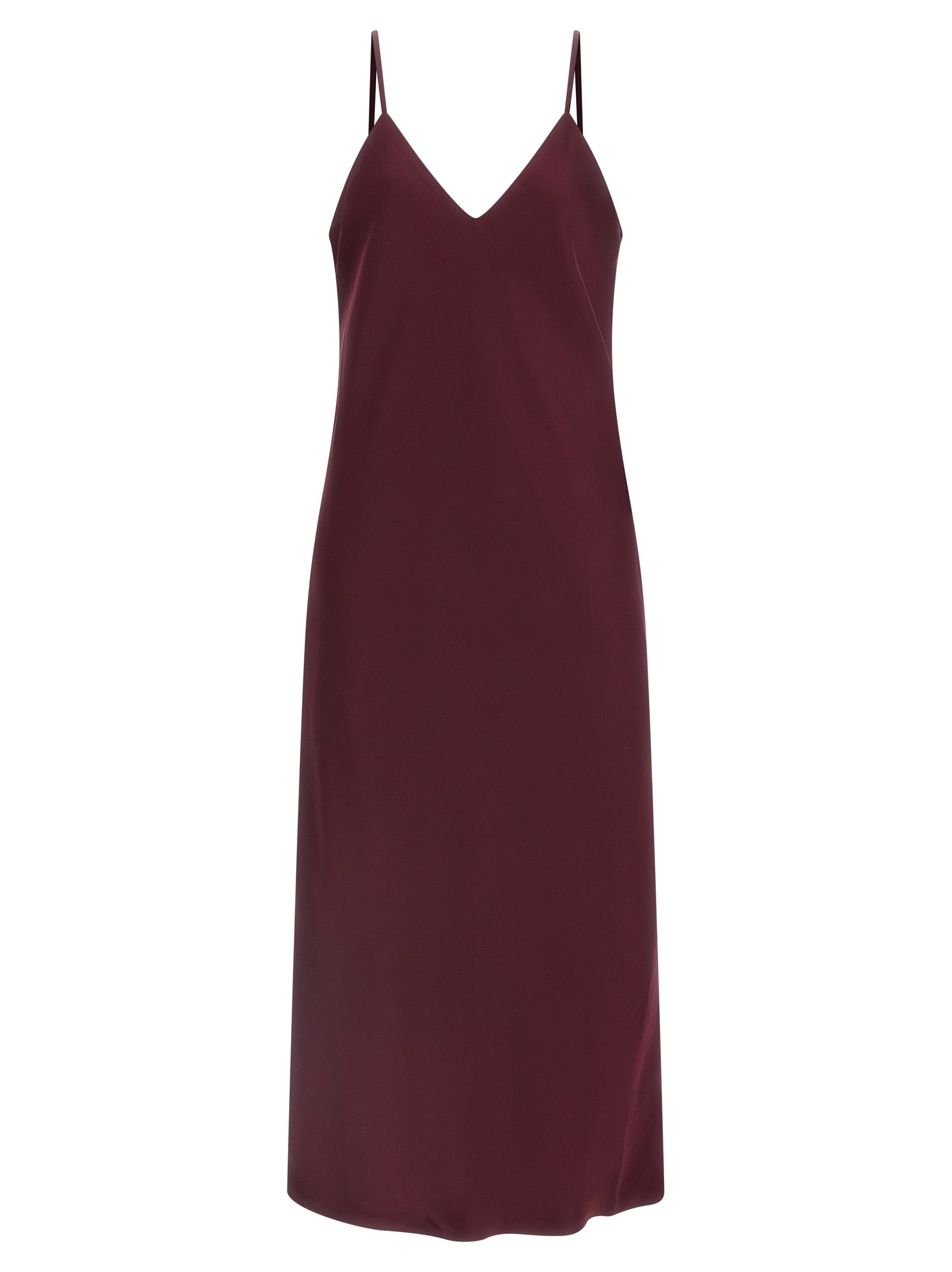 Norma Kamali Midi-Kleid aus Polyester in Bordeaux
