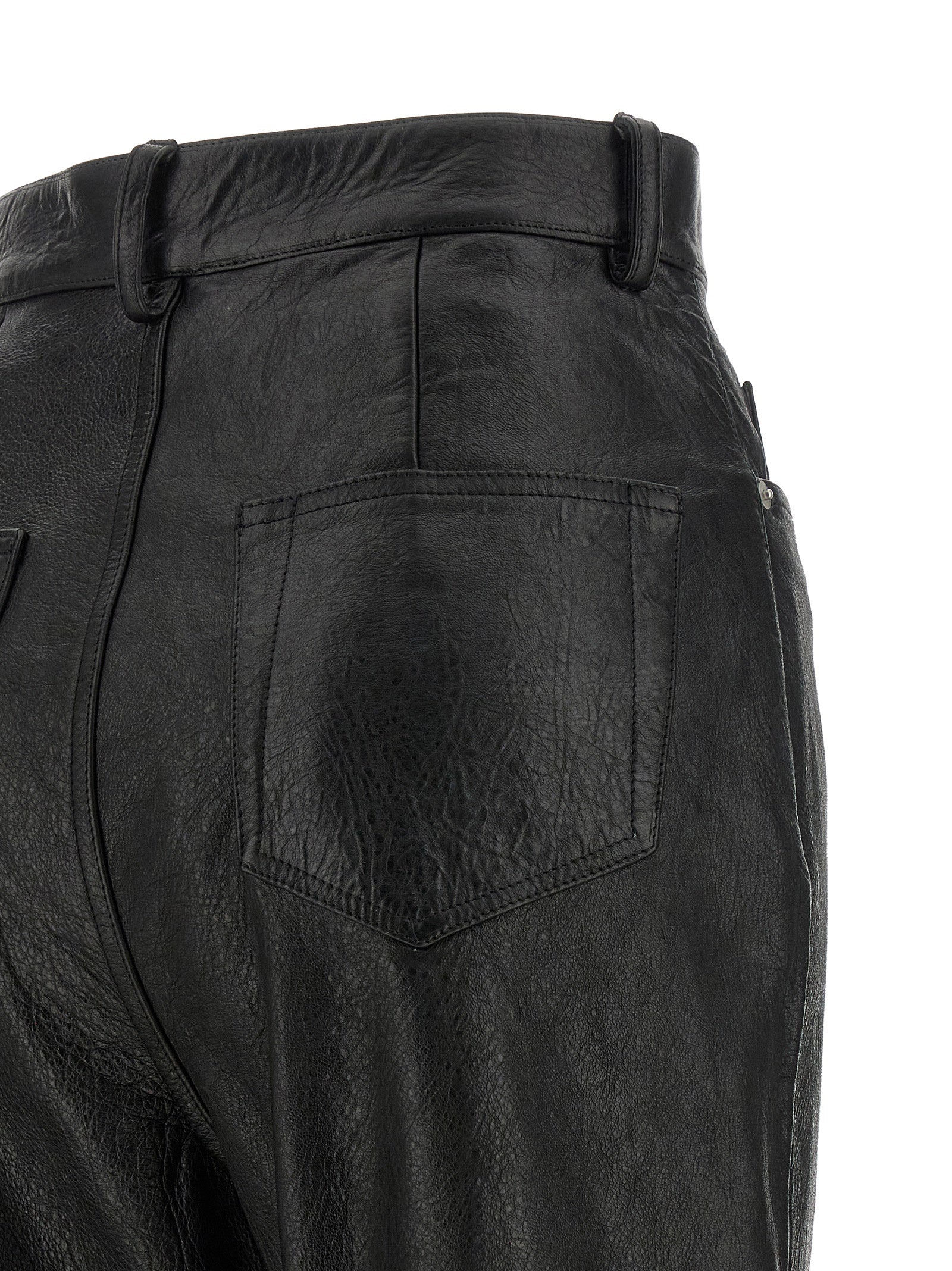 Rick Owens Schwarze Lammlederhose