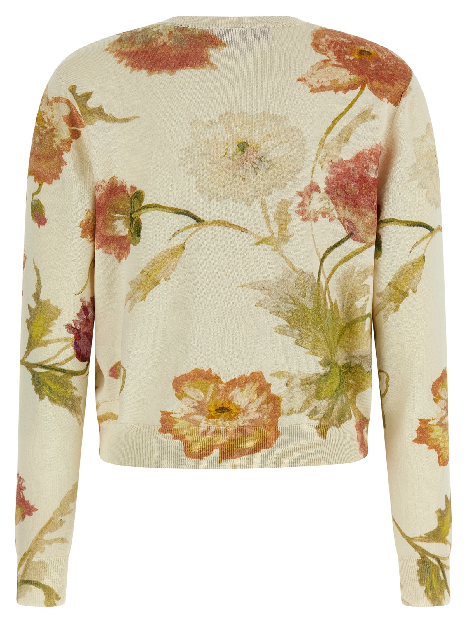 Carolina Herrera Weiße Seidenstrickjacke