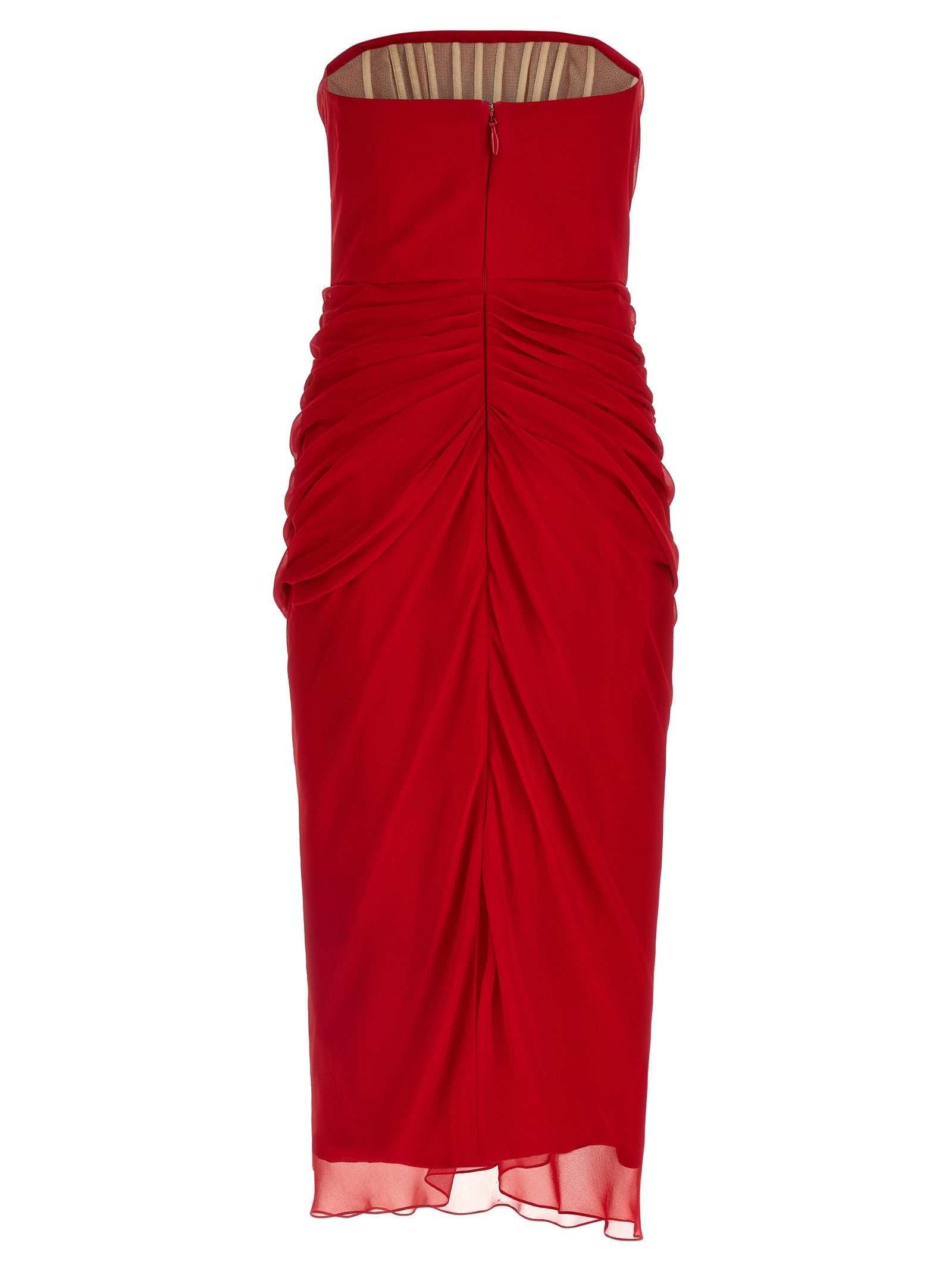 Carolina Herrera Mehrfarbiges Seiden-Midikleid