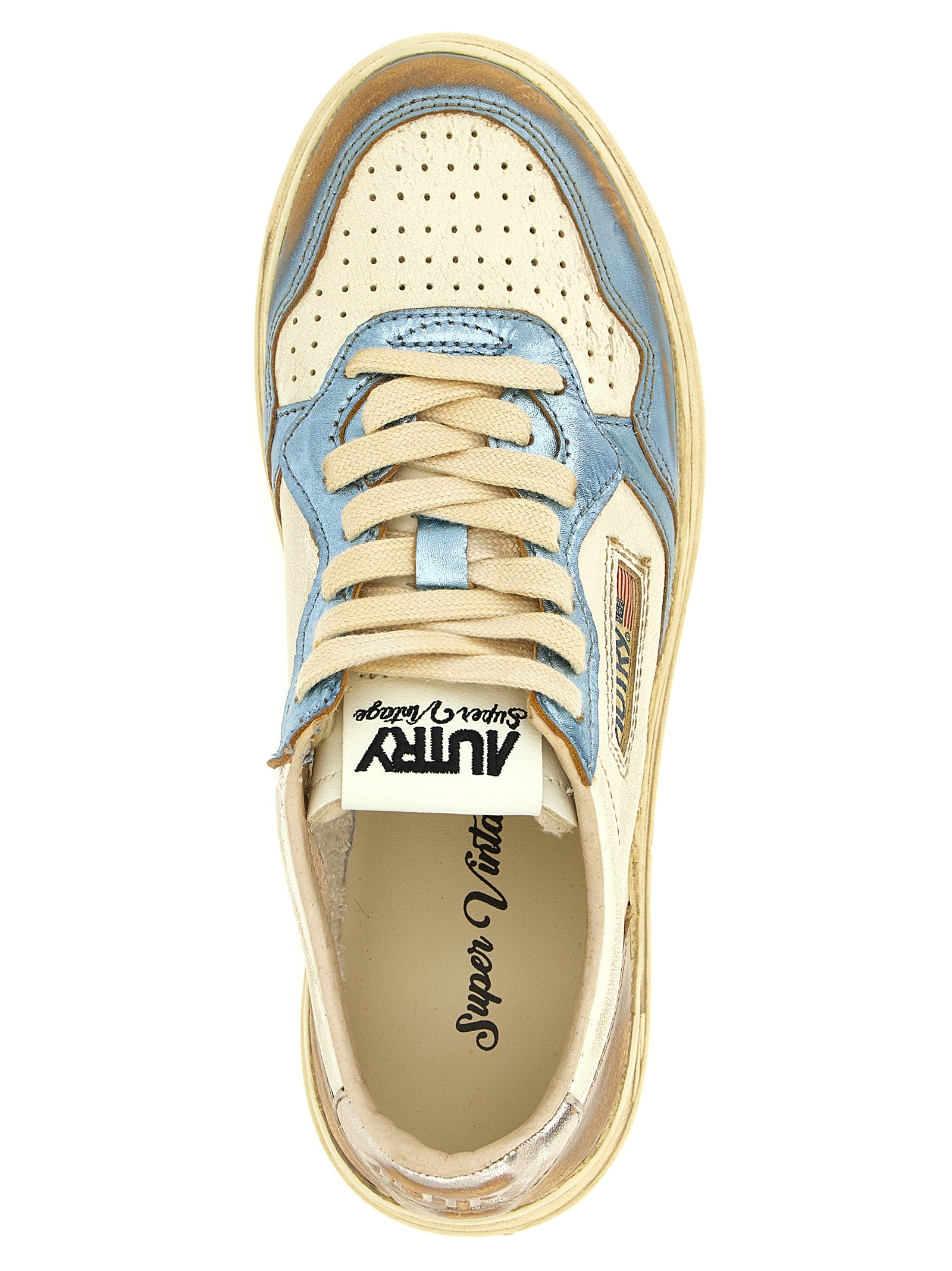 Autry Mehrfarbige Low-Top-Sneaker aus Rindsleder