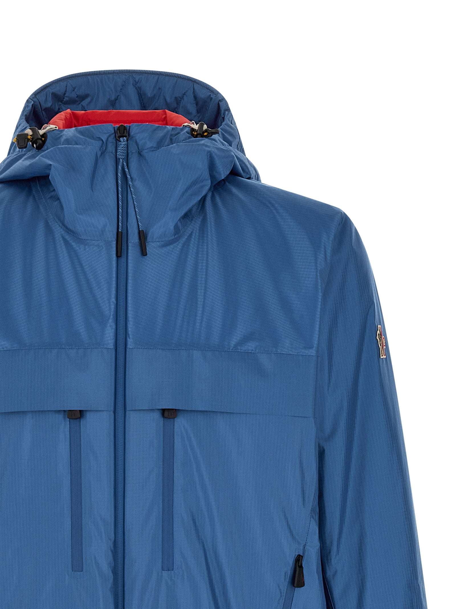 Moncler Grenoble Blaue Shell-Jacke aus Polyamid