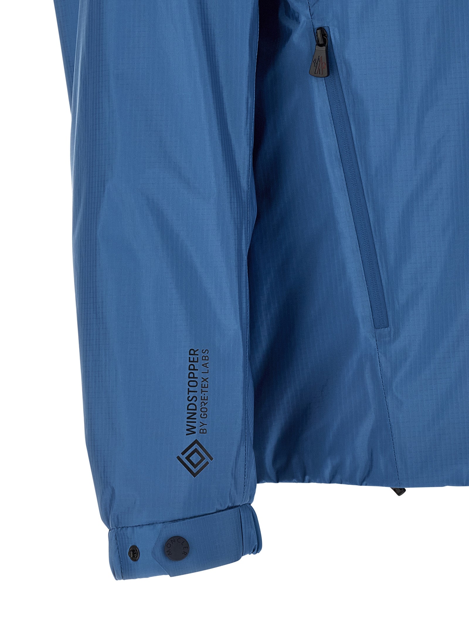 Moncler Grenoble Blaue Shell-Jacke aus Polyamid