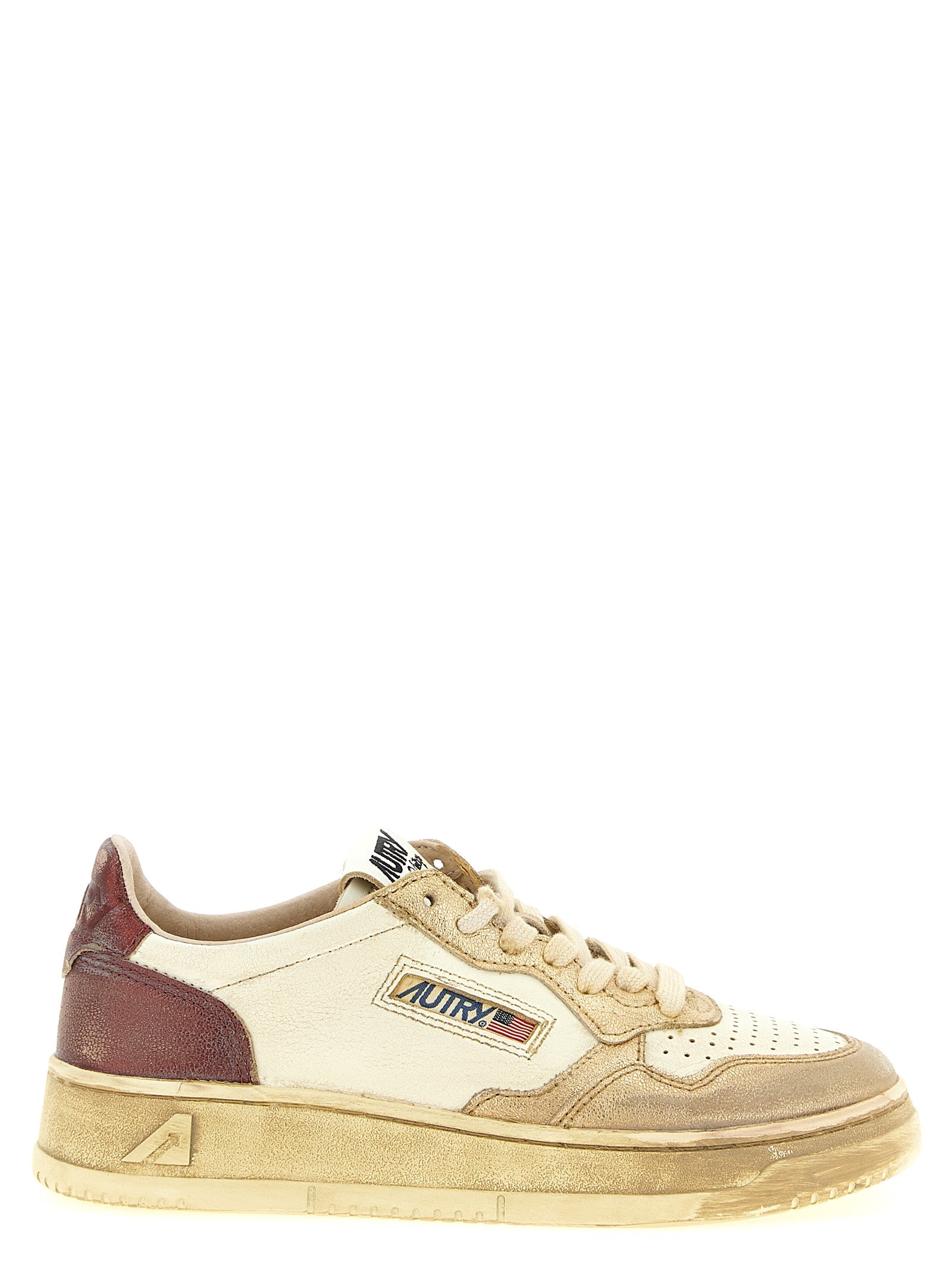 Autry Mehrfarbige Low-Top-Sneaker aus Rindsleder