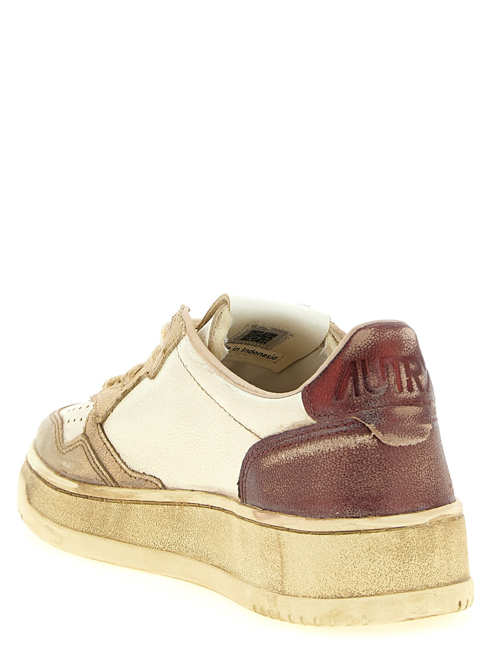 Autry Mehrfarbige Low-Top-Sneaker aus Rindsleder