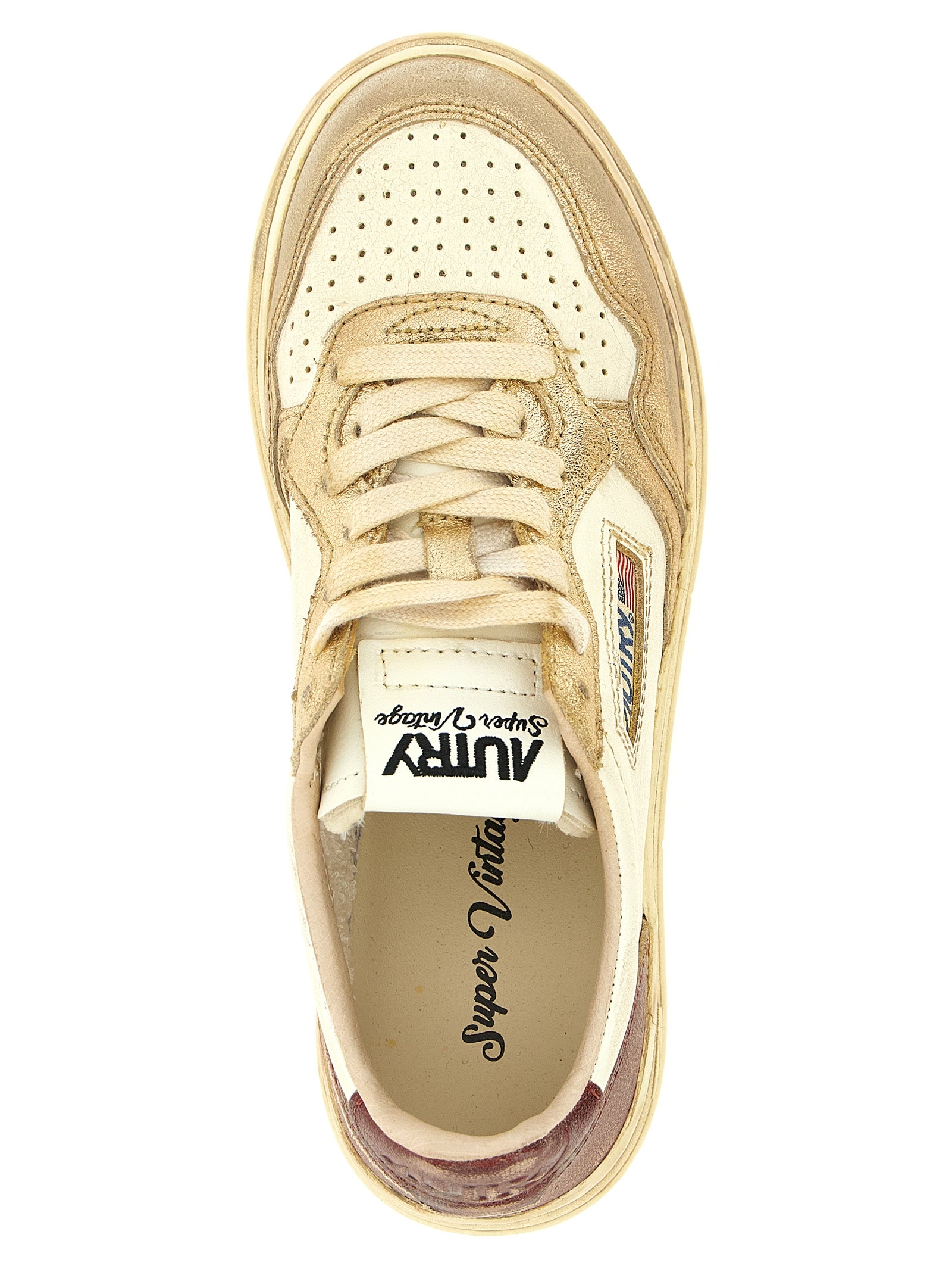 Autry Mehrfarbige Low-Top-Sneaker aus Rindsleder