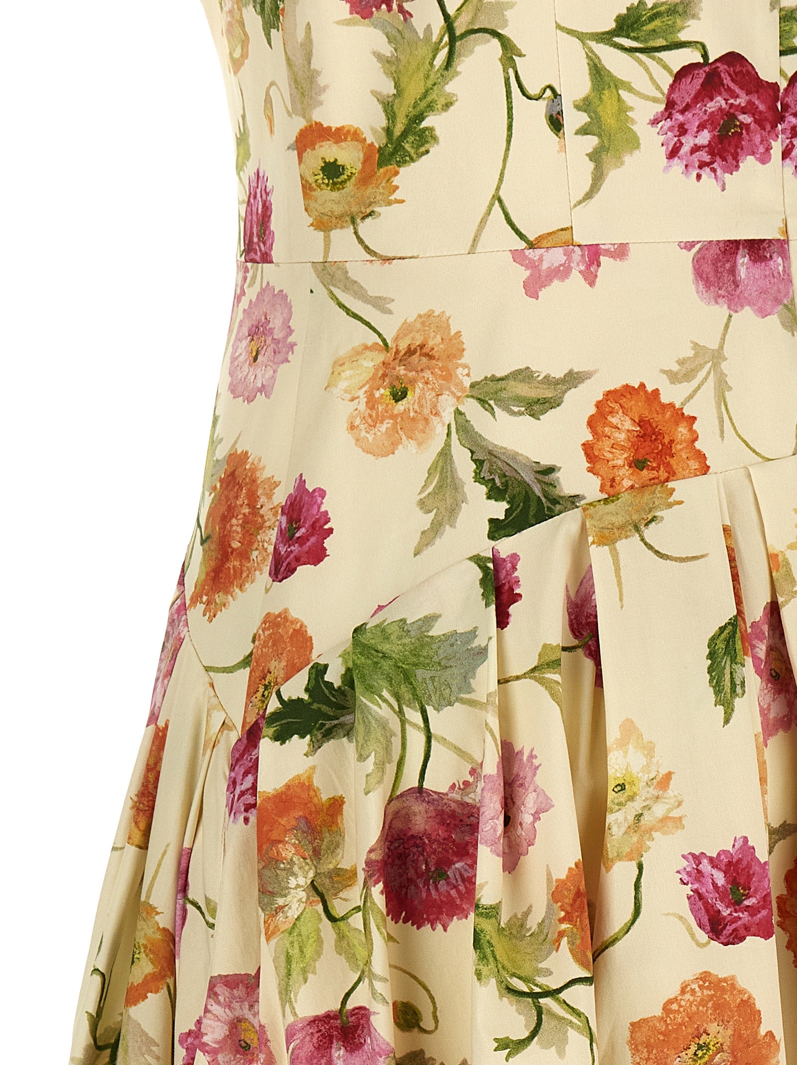 Carolina Herrera Beige Baumwoll-Midikleid
